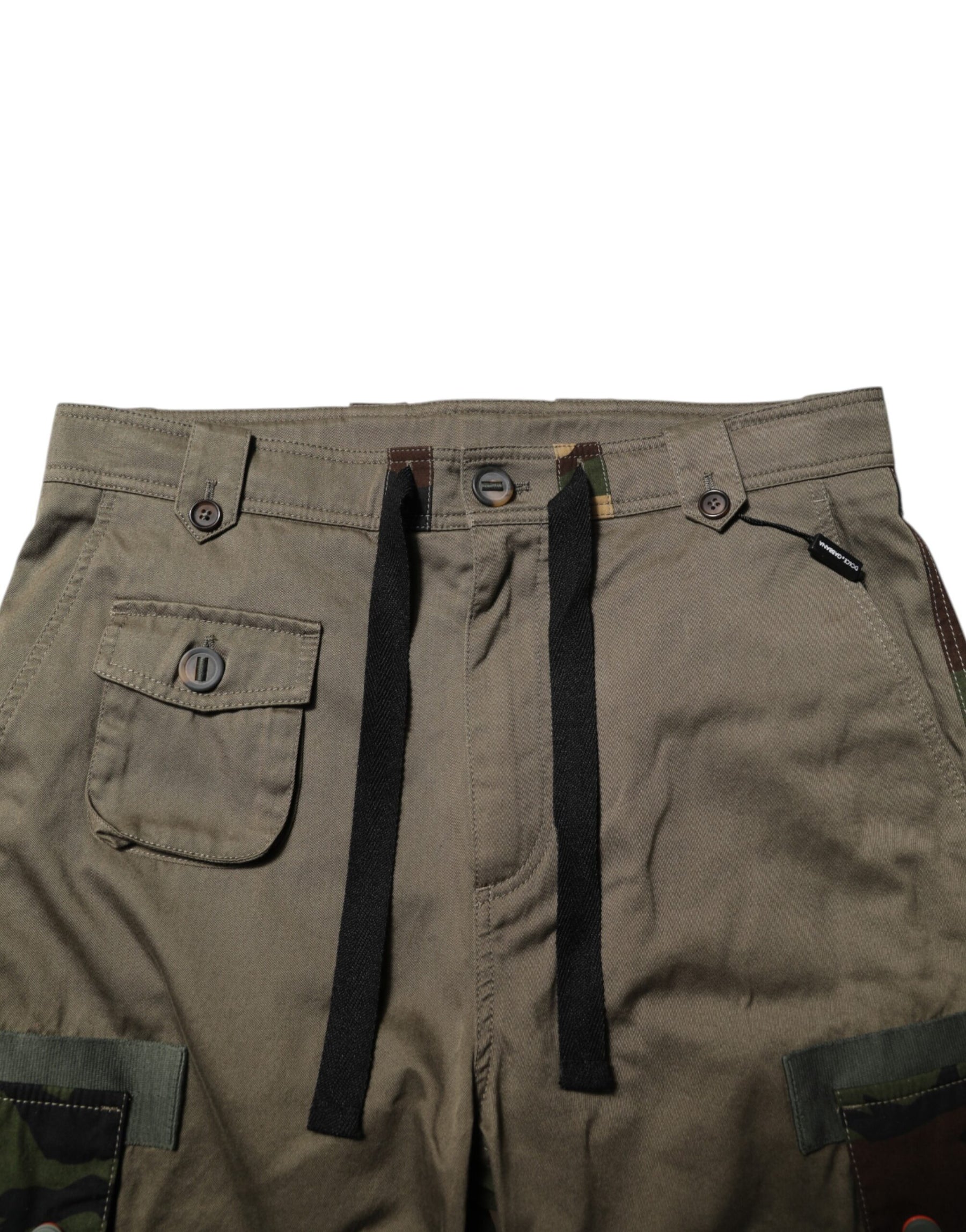 Dolce & Gabbana Brown Cotton Camouflage Cargo Pants | Regal Royce