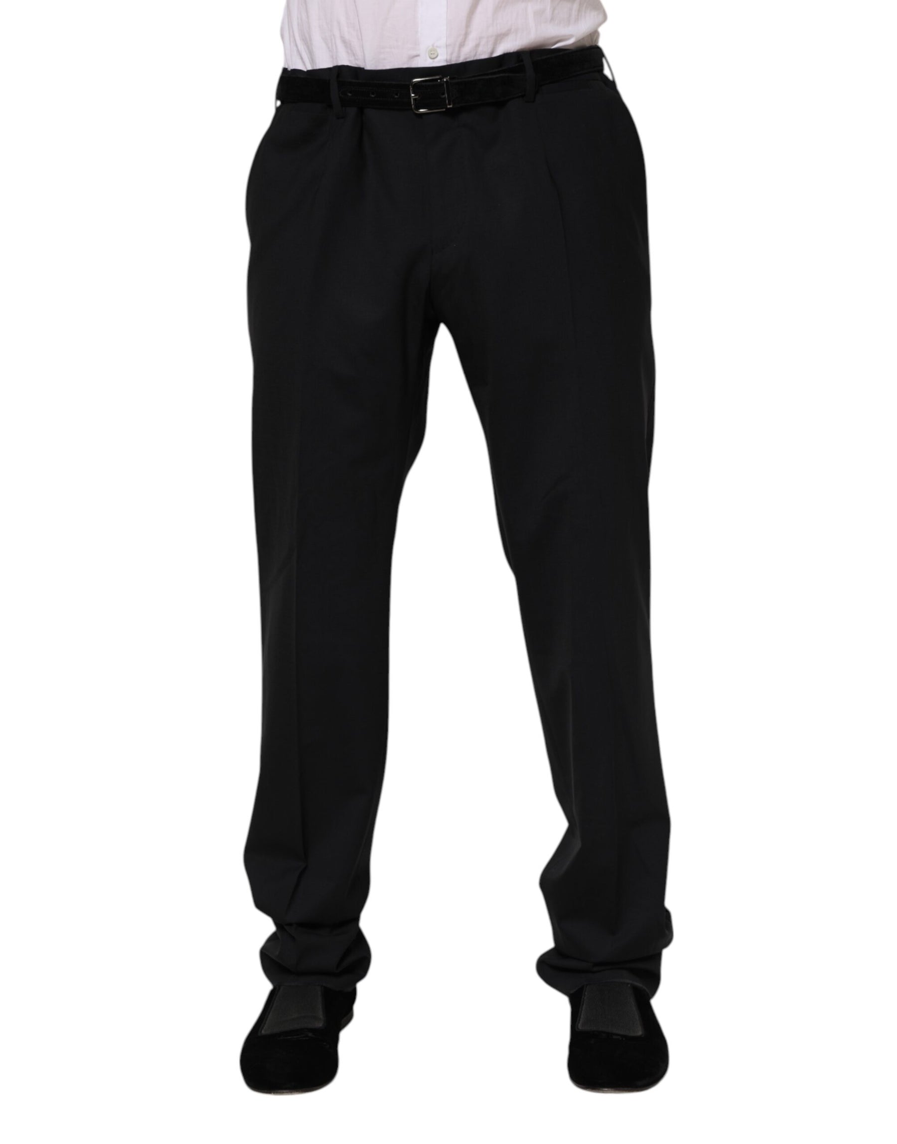 Dolce & Gabbana Black Wool Formal Dress Pants | Regal Royce