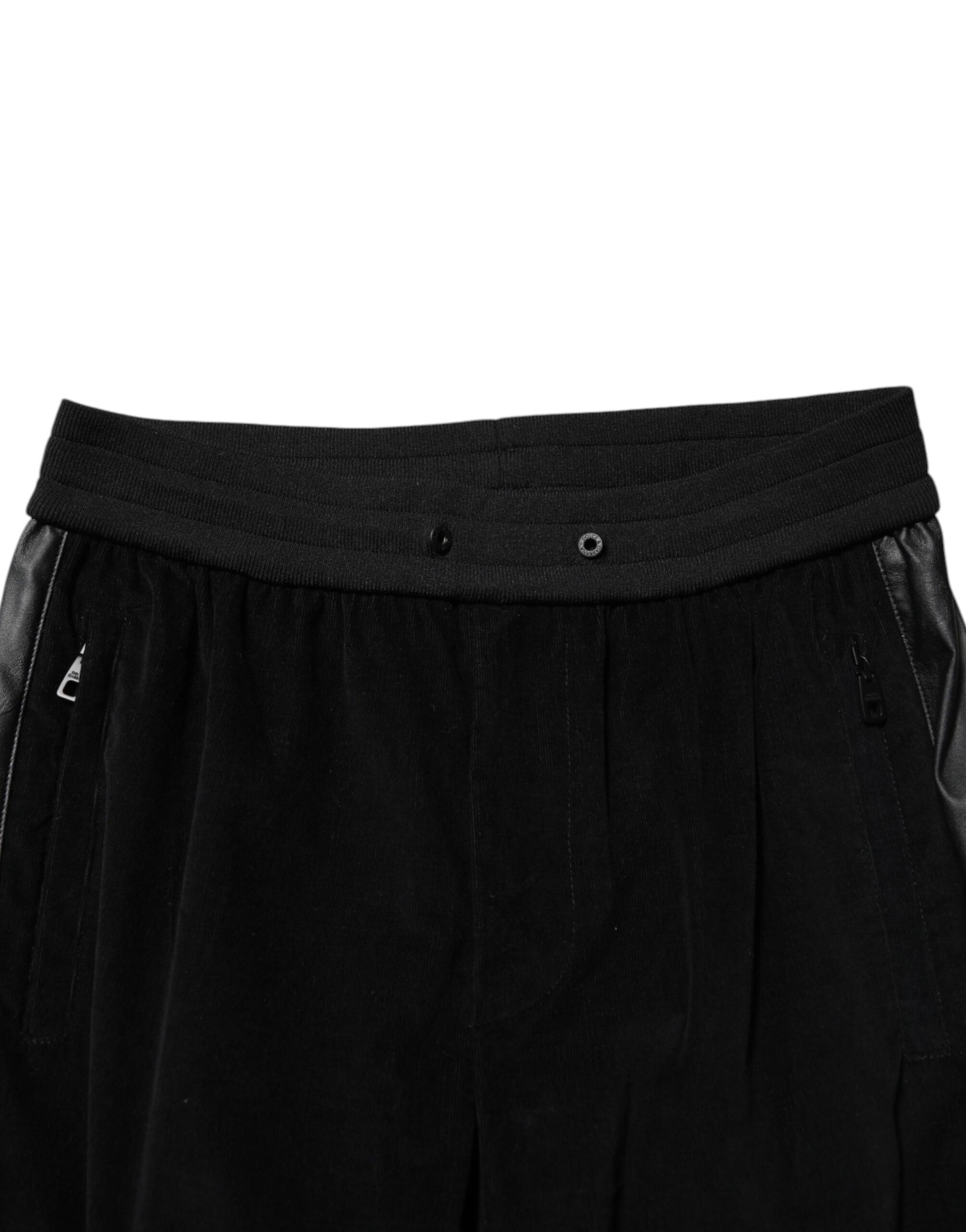 Dolce & Gabbana Black Cotton Cargo Men Jogger Pants | Regal Royce