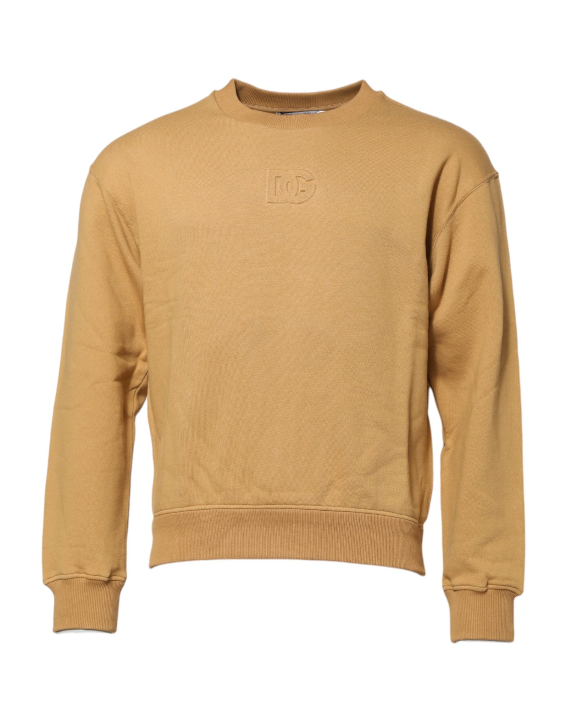 Dolce & Gabbana Mustard Cotton DG Embossed Pullover Sweater | Regal Royce