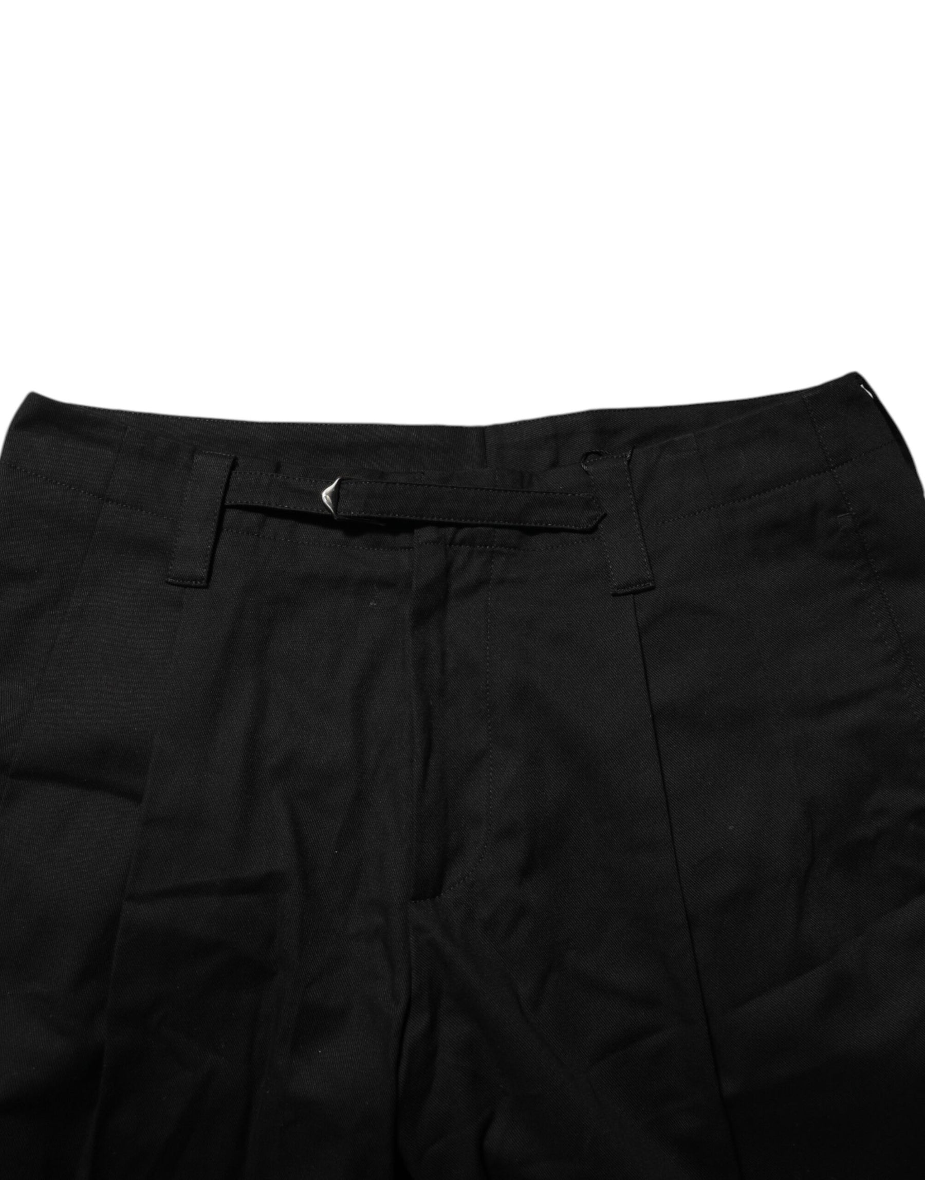Dolce & Gabbana Black Cotton Knee Length Men Bermuda Shorts | Regal Royce