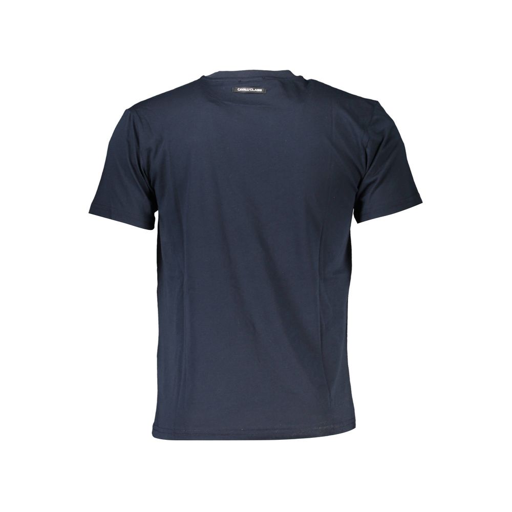Cavalli Class Blue Cotton Men T-Shirt | Regal Royce