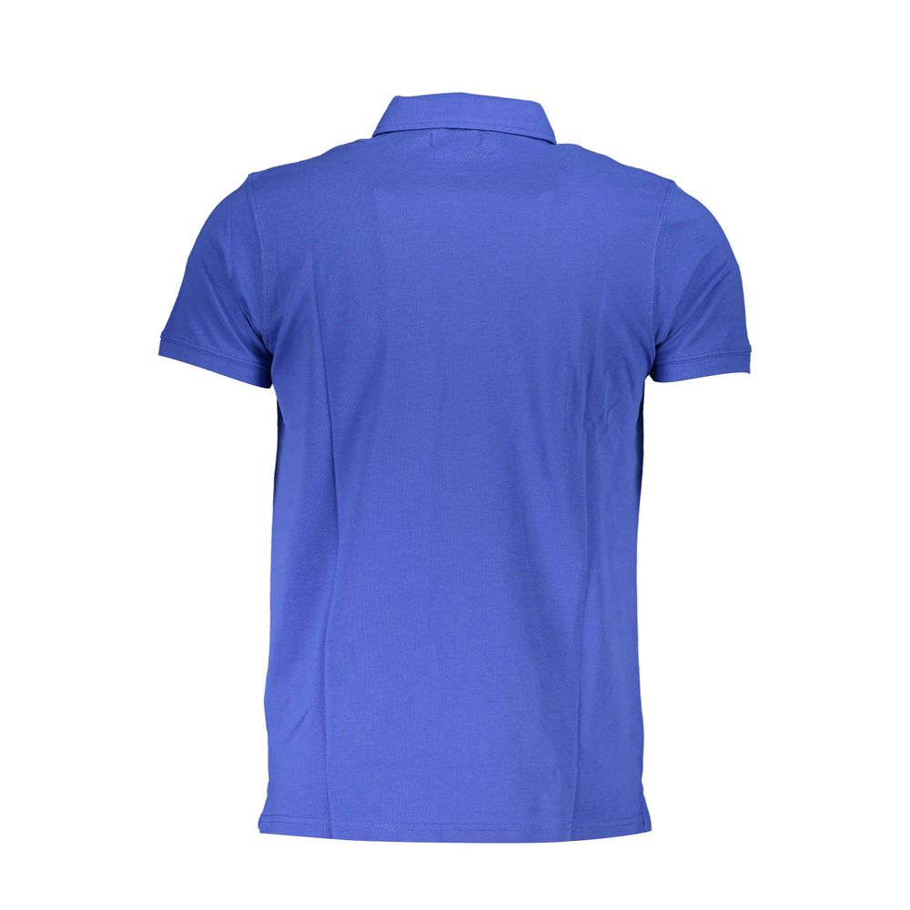 Cavalli Class Blue Cotton Men Polo Shirt | Regal Royce