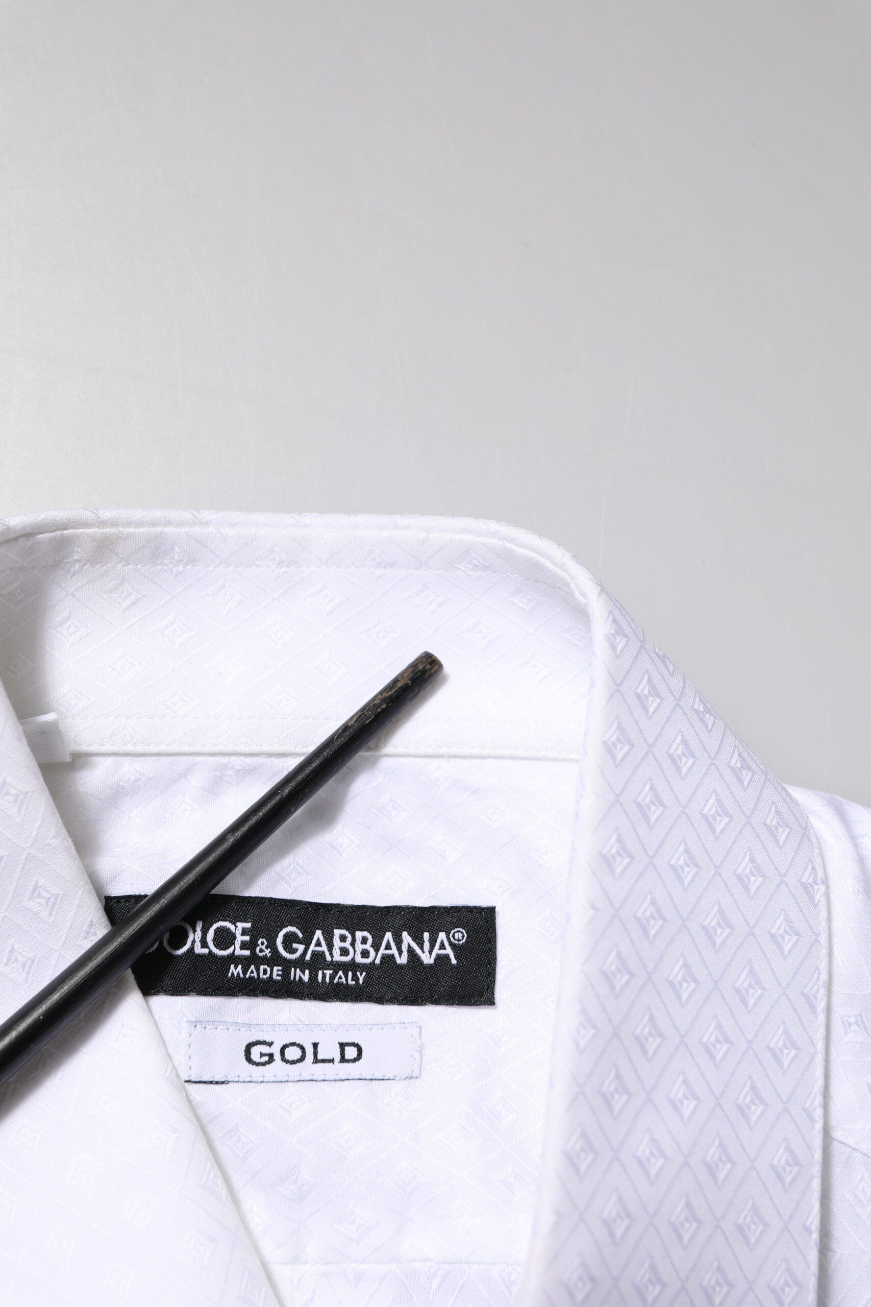Dolce & Gabbana White Cotton GOLD Long Sleeves Formal Shirt