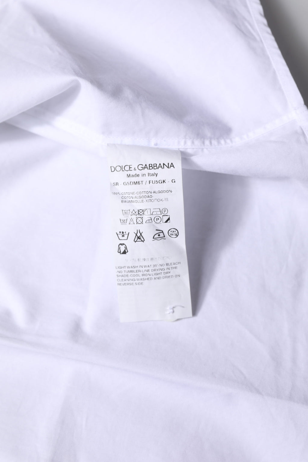 Dolce & Gabbana White Cotton GOLD Long Sleeves Formal Shirt