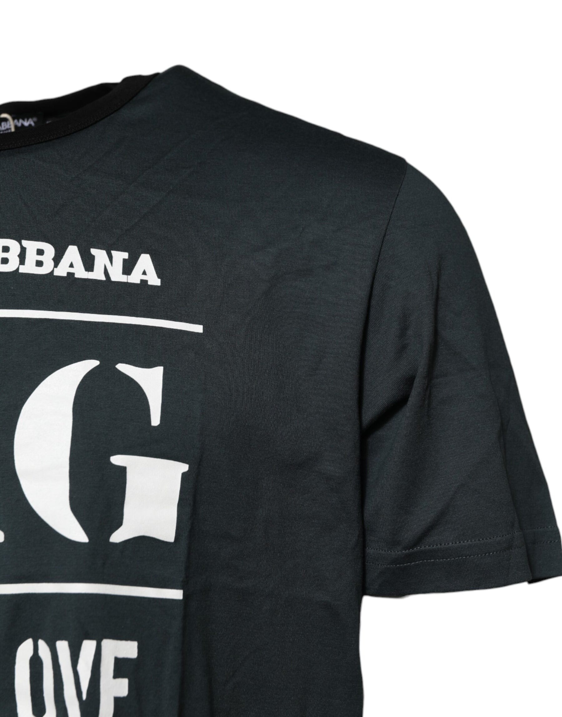 Dolce & Gabbana Black Cotton Printed Short Sleeves T-shirt | Regal Royce