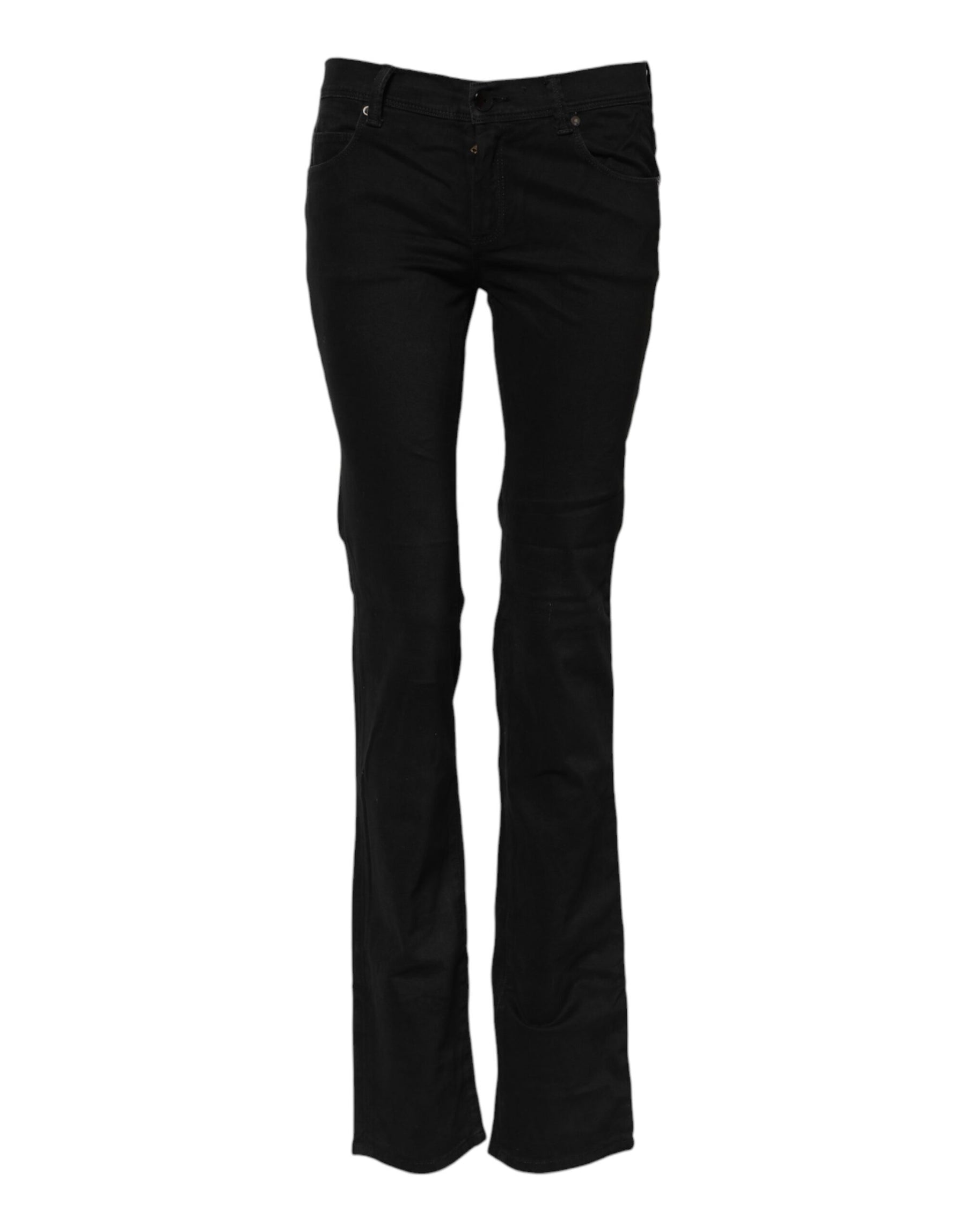 Ermanno Scervino Black Cotton Stretch Flared Bootcut Denim Jeans | Regal Royce