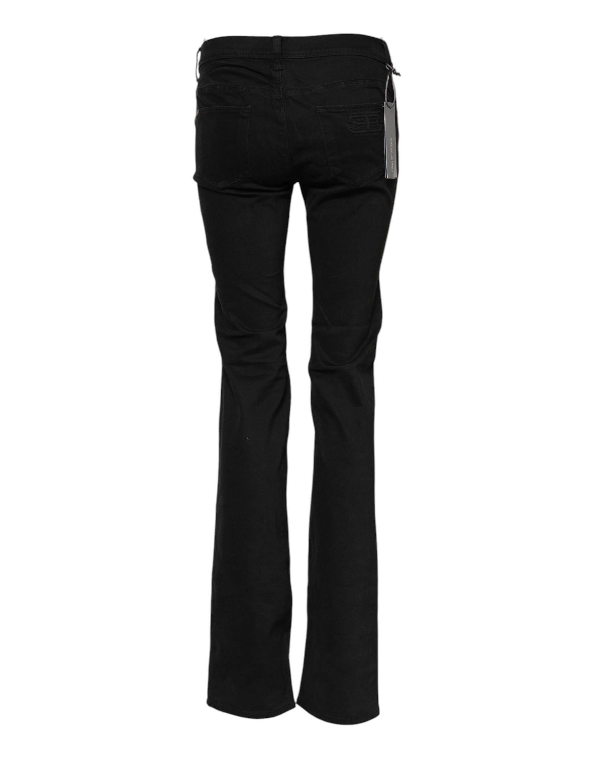 Ermanno Scervino Black Cotton Stretch Flared Bootcut Denim Jeans