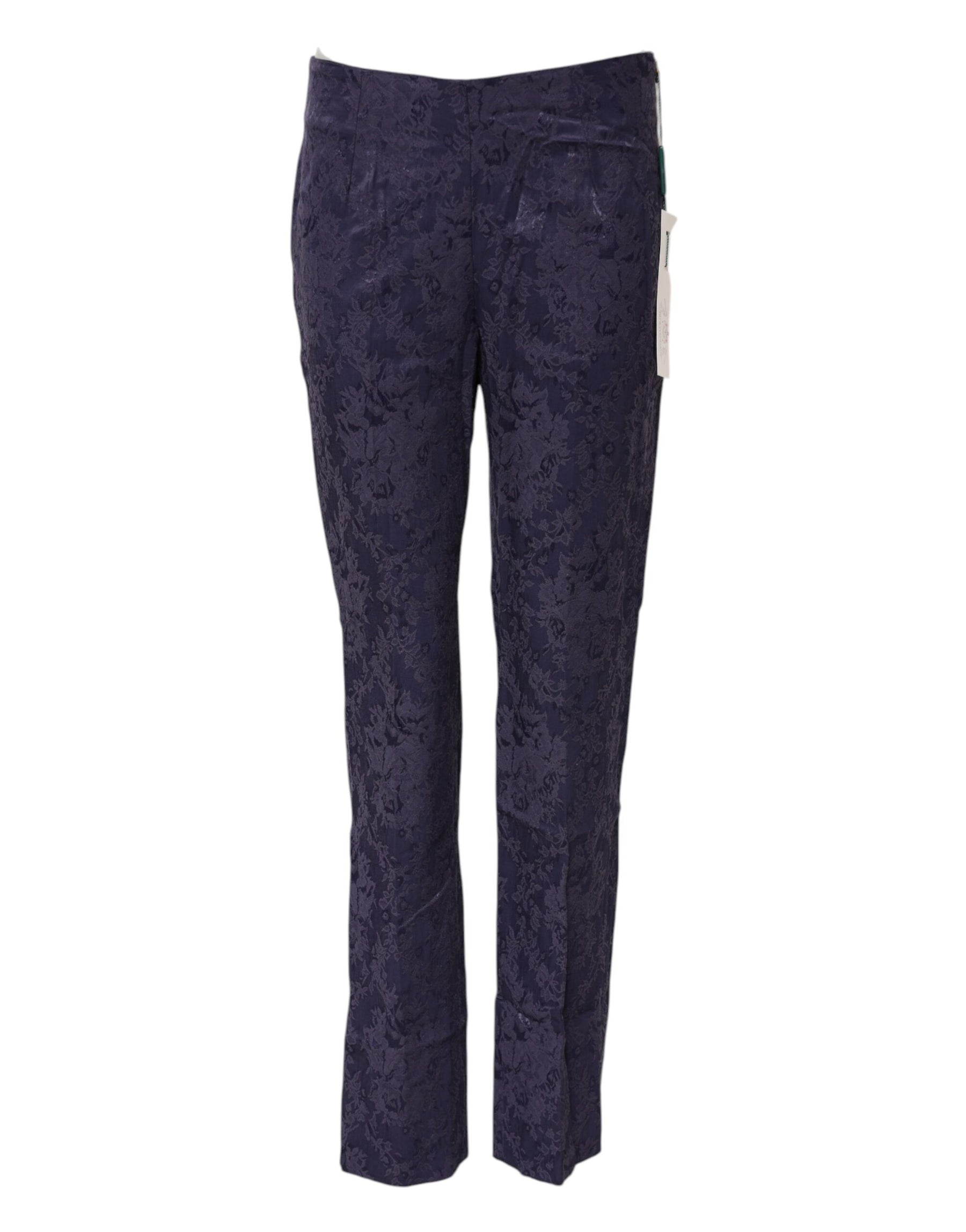 BENCIVENGA Purple Jacquard High Waisted Pants | Regal Royce