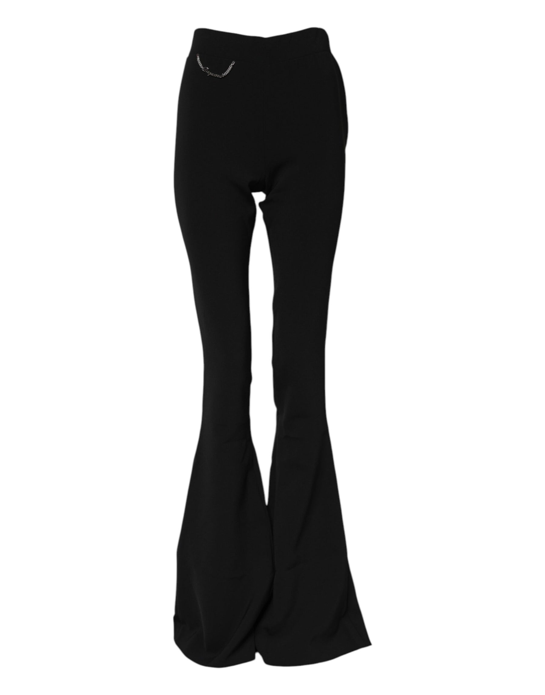 Dsquared² Black Polyester High Waisted Flared Pants | Regal Royce