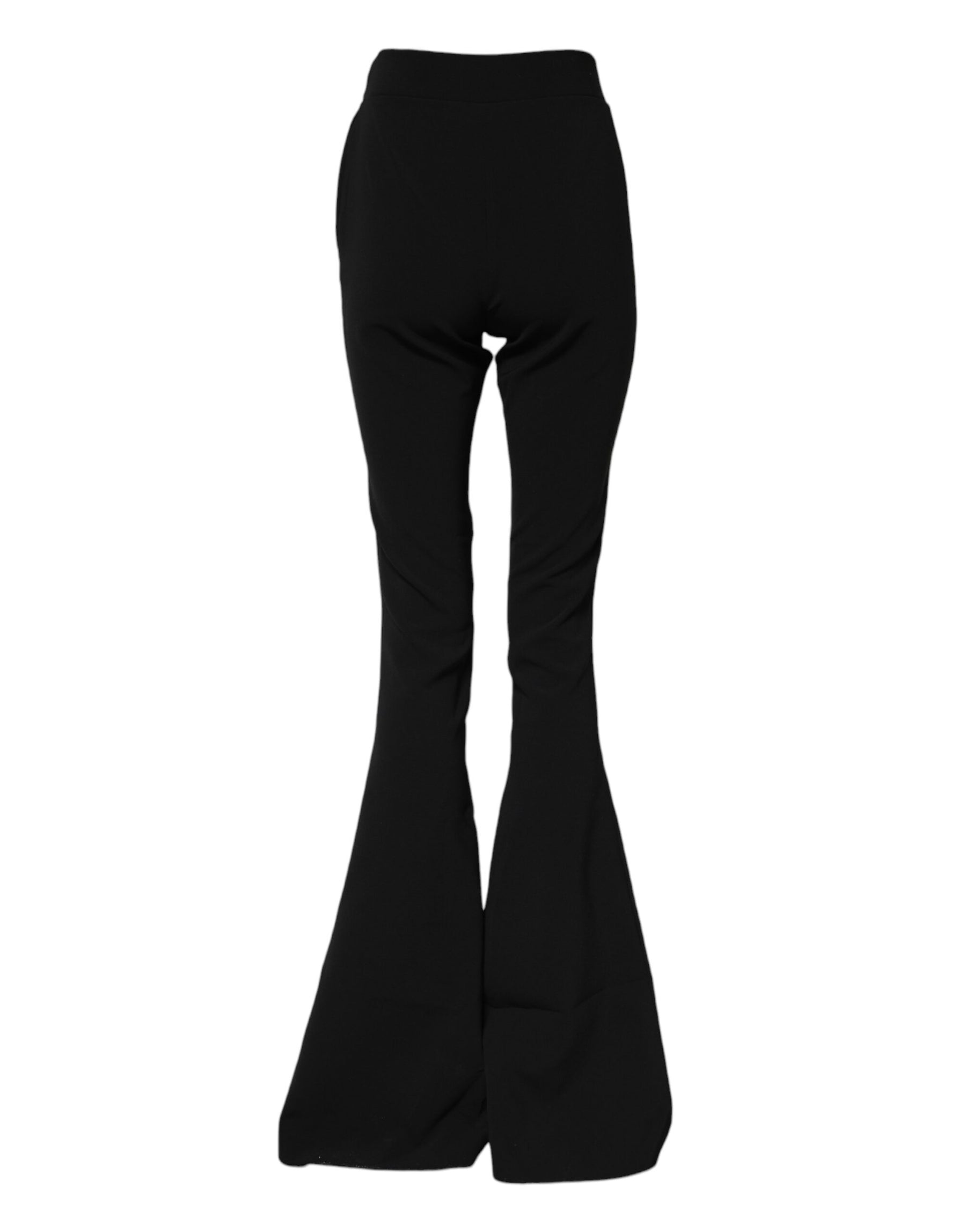 Dsquared² Black Polyester High Waisted Flared Pants | Regal Royce