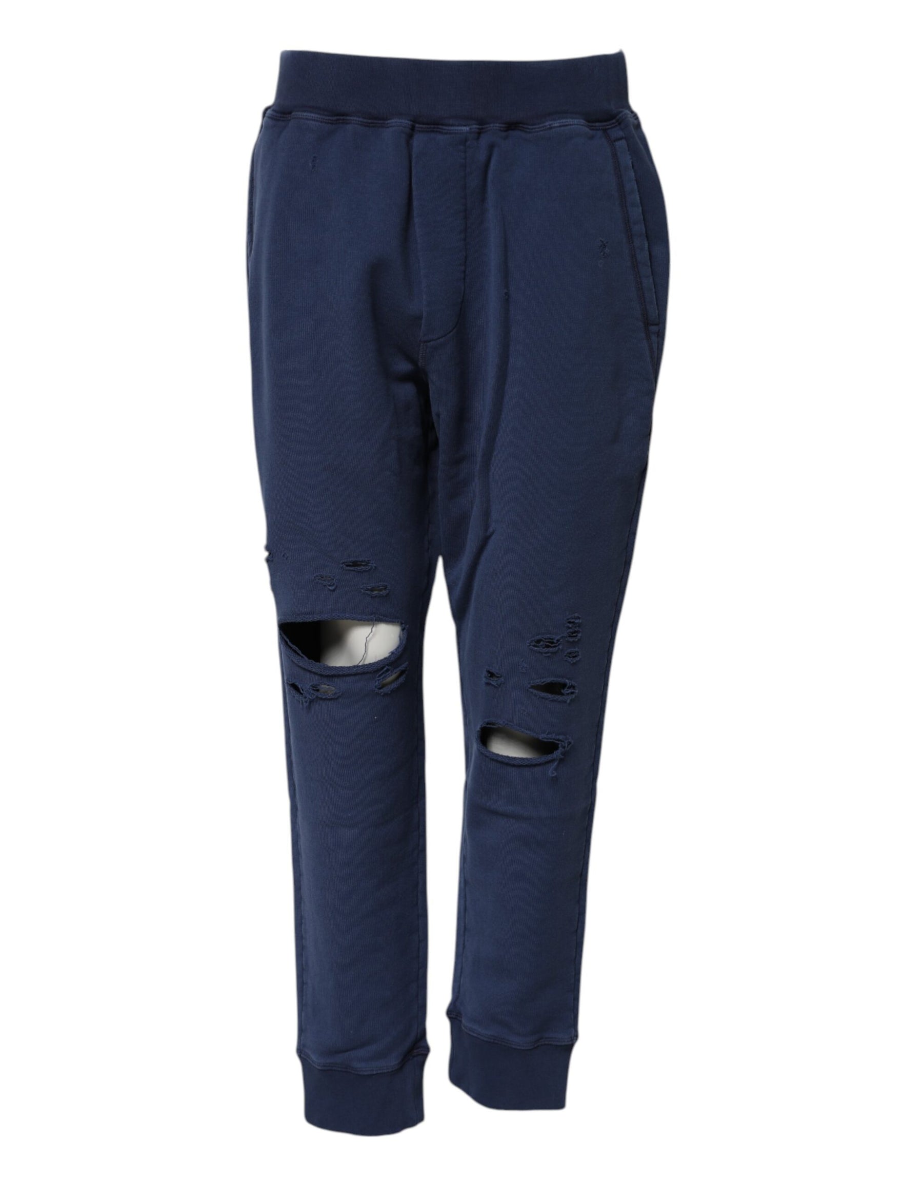 Dsquared² Blue Cotton Mid Waisted Jogger Pants | Regal Royce