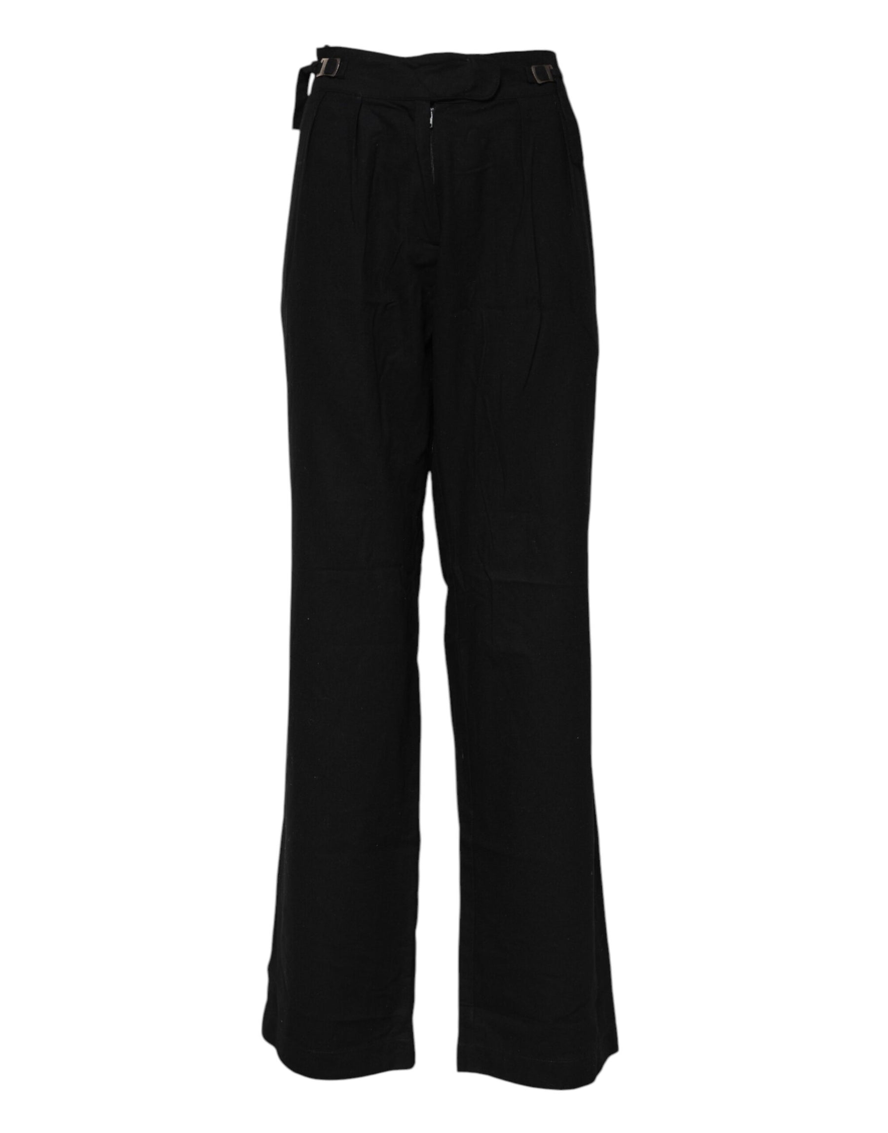 Ermanno Scervino Black Straight Fit High Waist Pants | Regal Royce