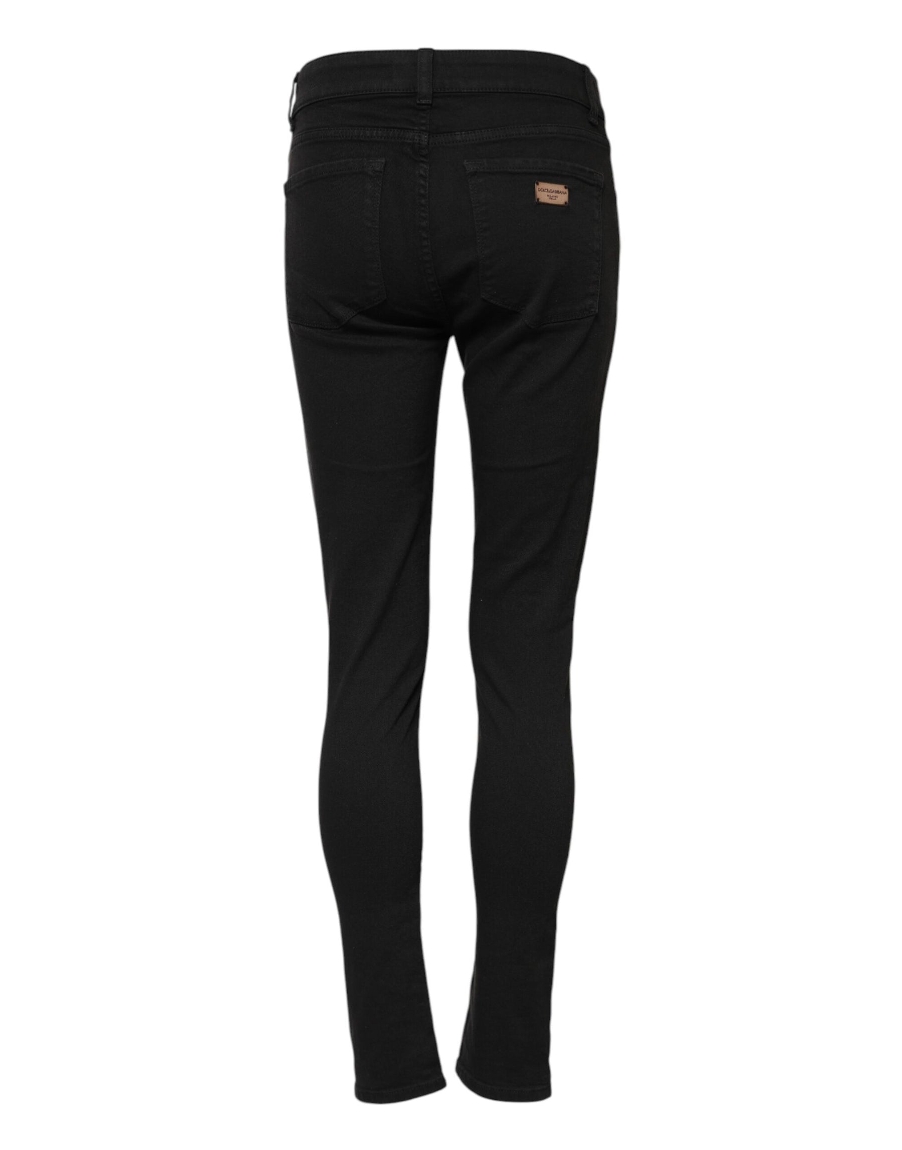 Dolce & Gabbana Black Cotton Stretch Slim Fit Denim Jeans | Regal Royce
