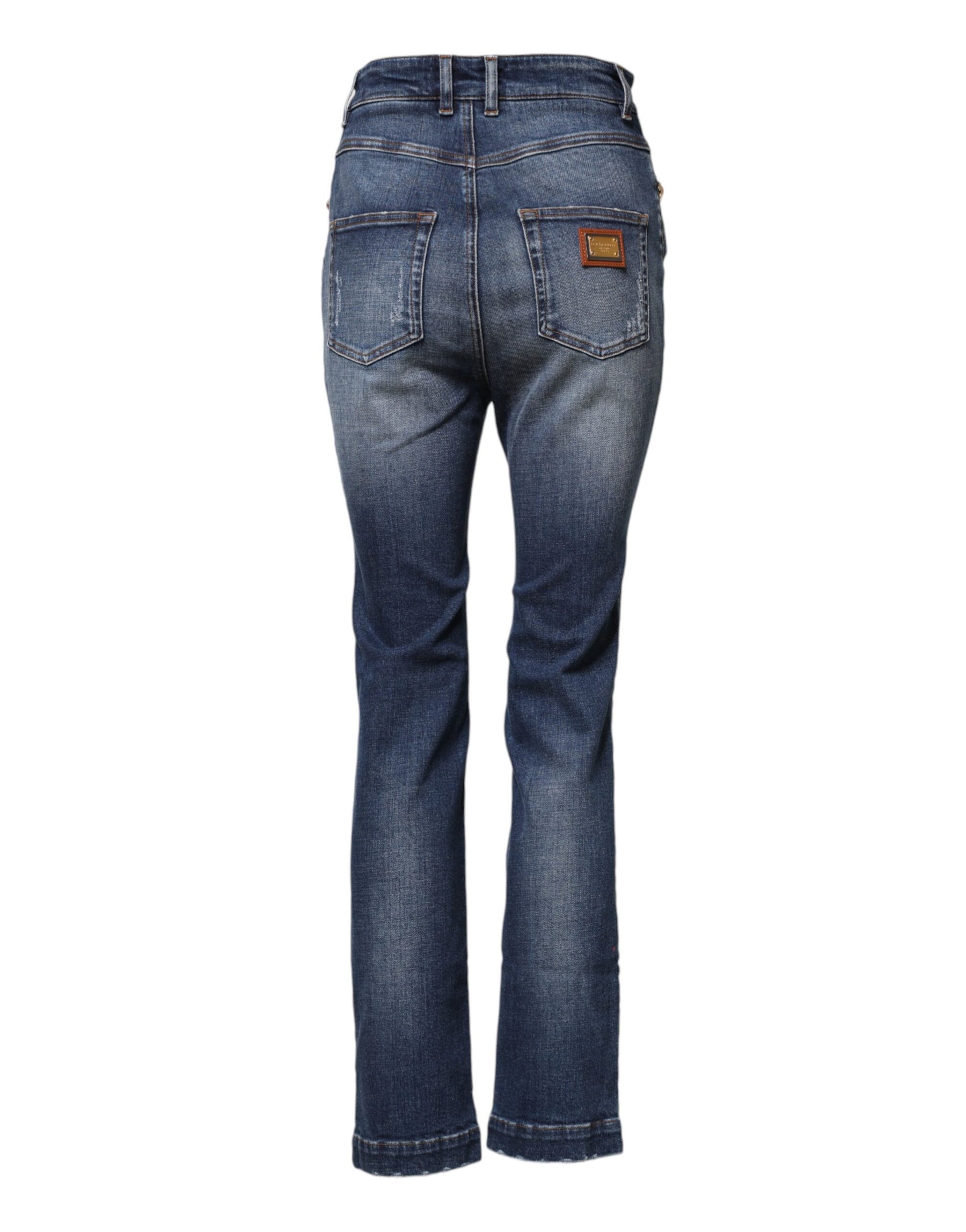 Dolce & Gabbana Blue Rhinestone Embellished Denim Jeans | Regal Royce