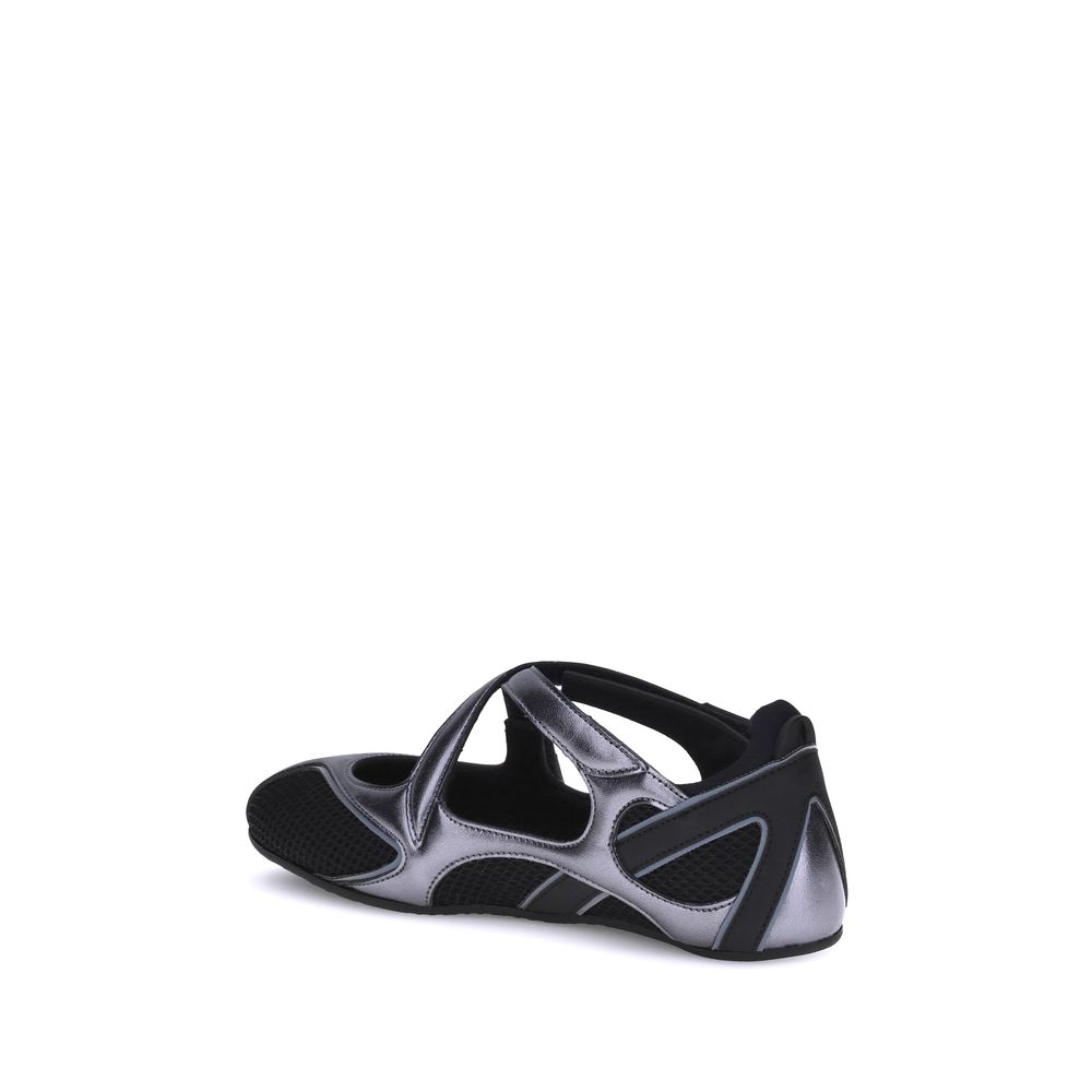 The Attico Black Polyethylene Ballet Flats | Regal Royce