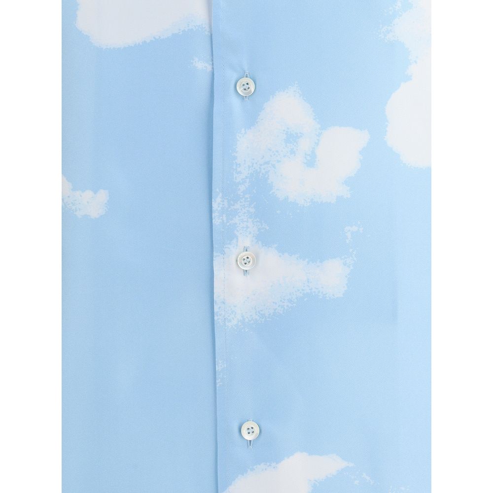 Moschino Light Blue Silk Pattern Shirt | Regal Royce