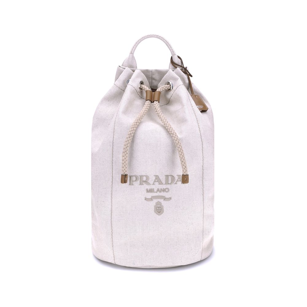 Prada White Cotton Backet Bag | Regal Royce
