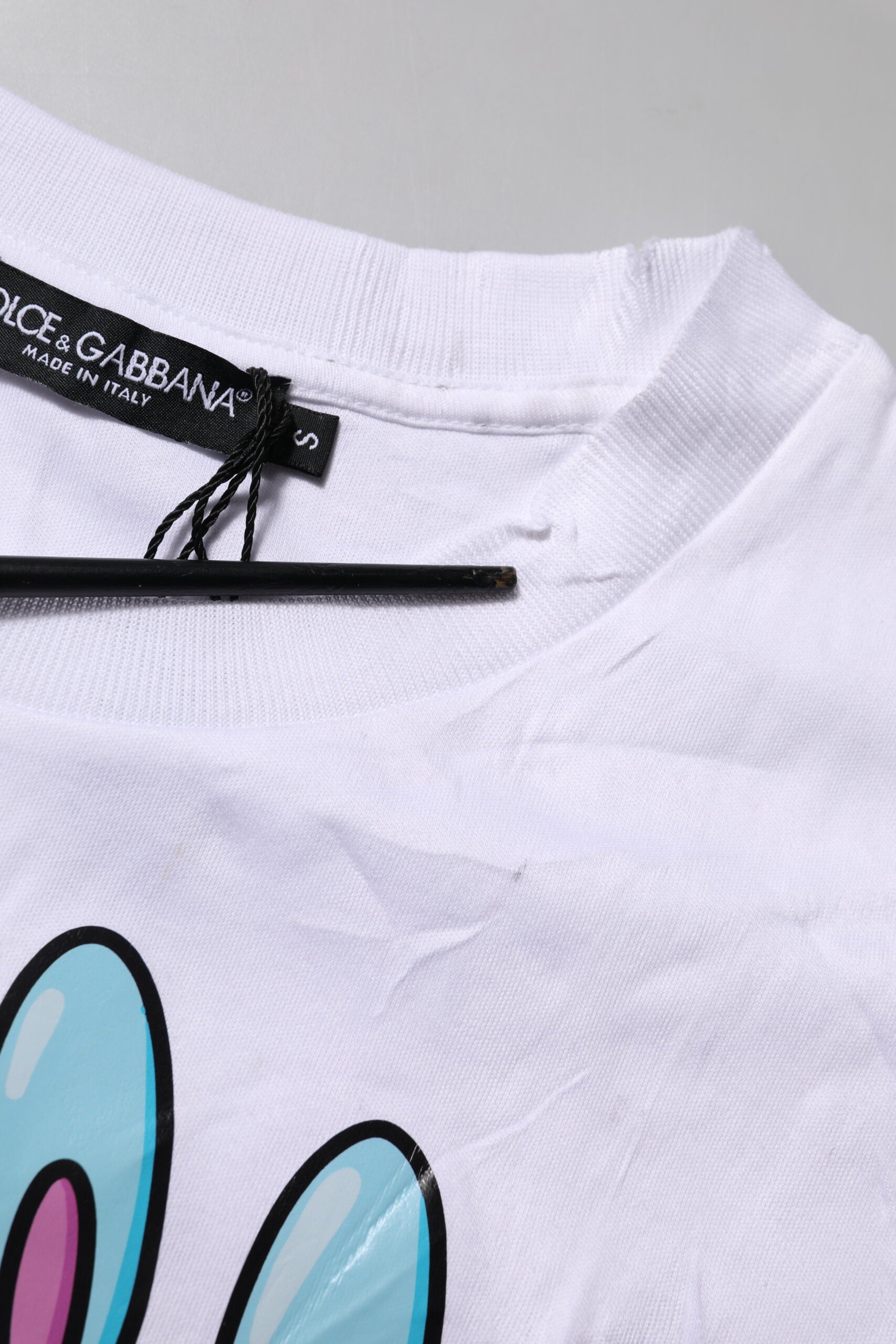 Dolce & Gabbana White Cotton Graphic Print Crew Neck T-shirt | Regal Royce