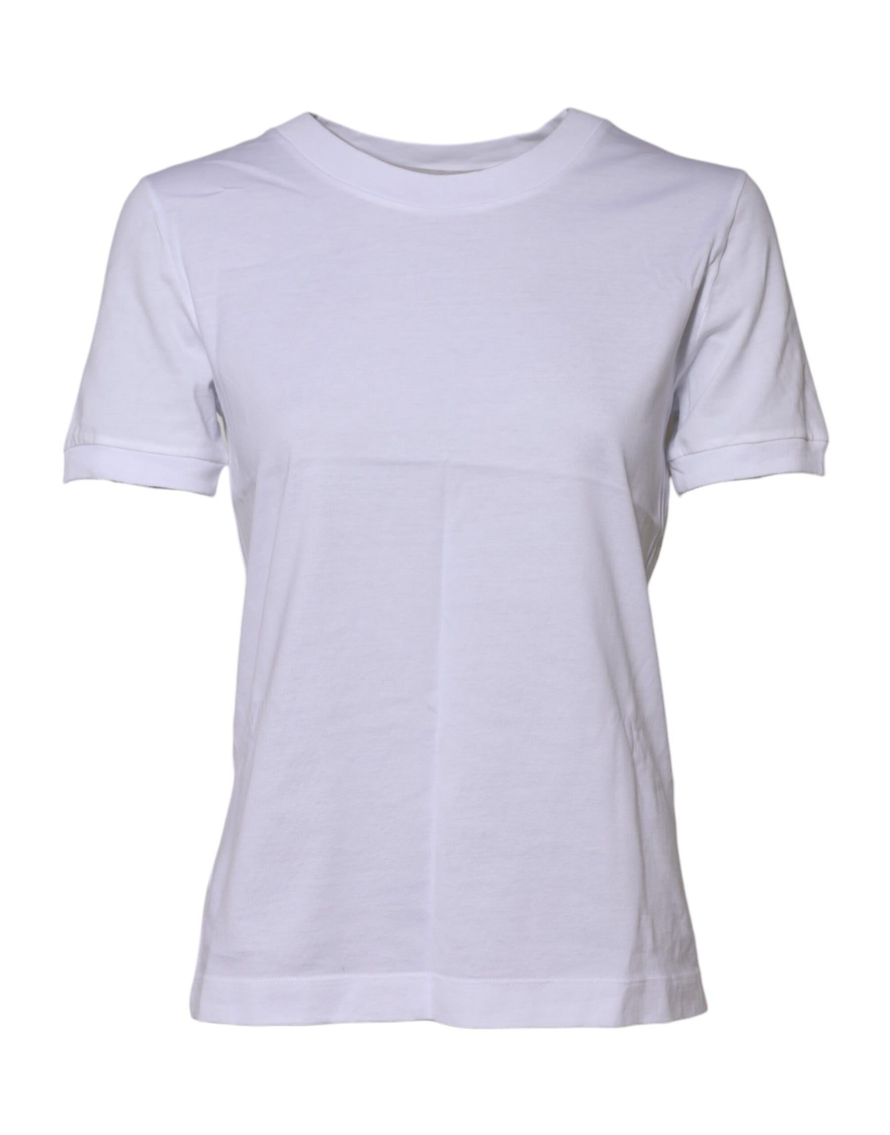 Dolce & Gabbana White Cotton Round Neck Short Sleeves T-shirt | Regal Royce