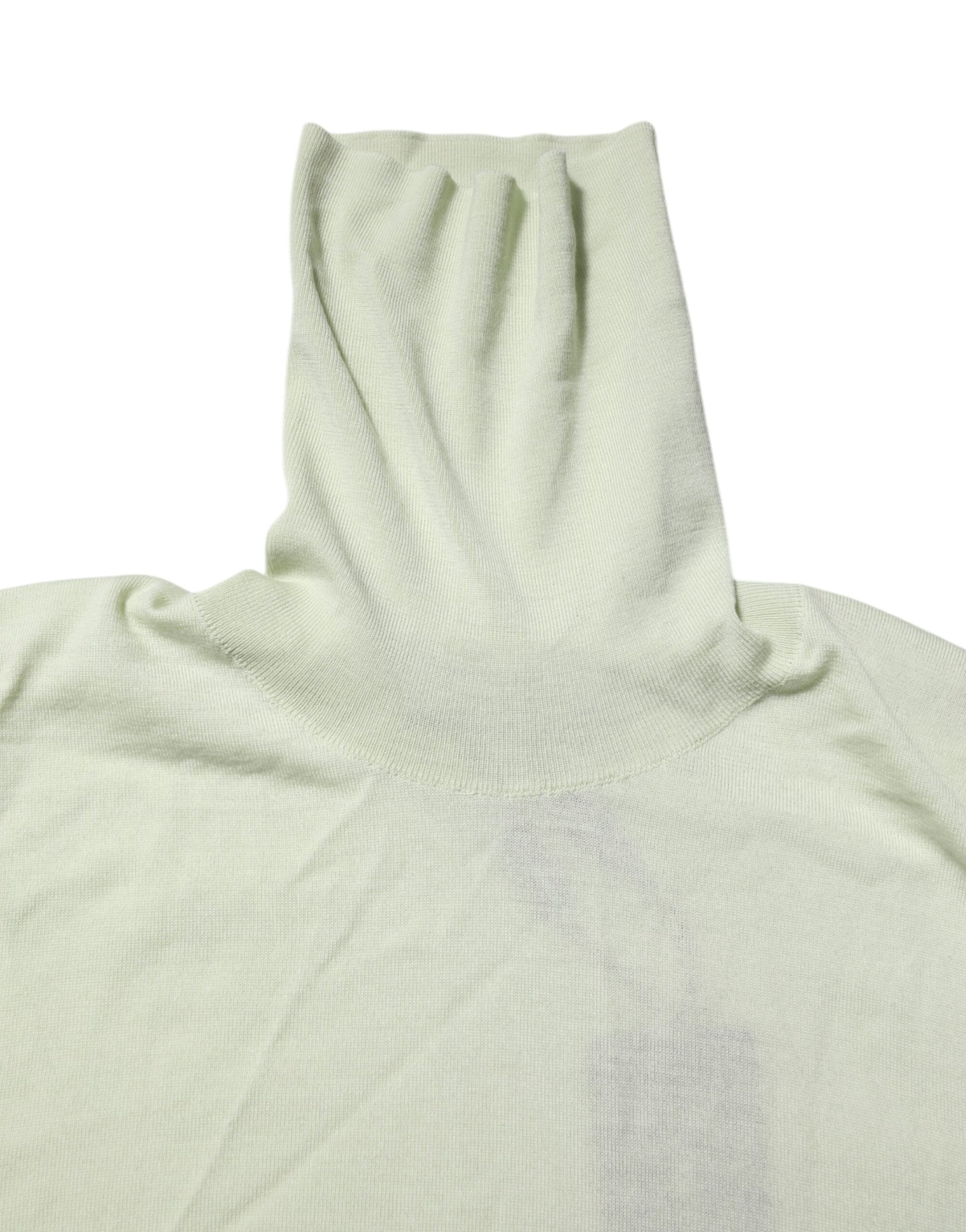 Dolce & Gabbana Mint Green Wool Turtleneck Pullover Sweater
