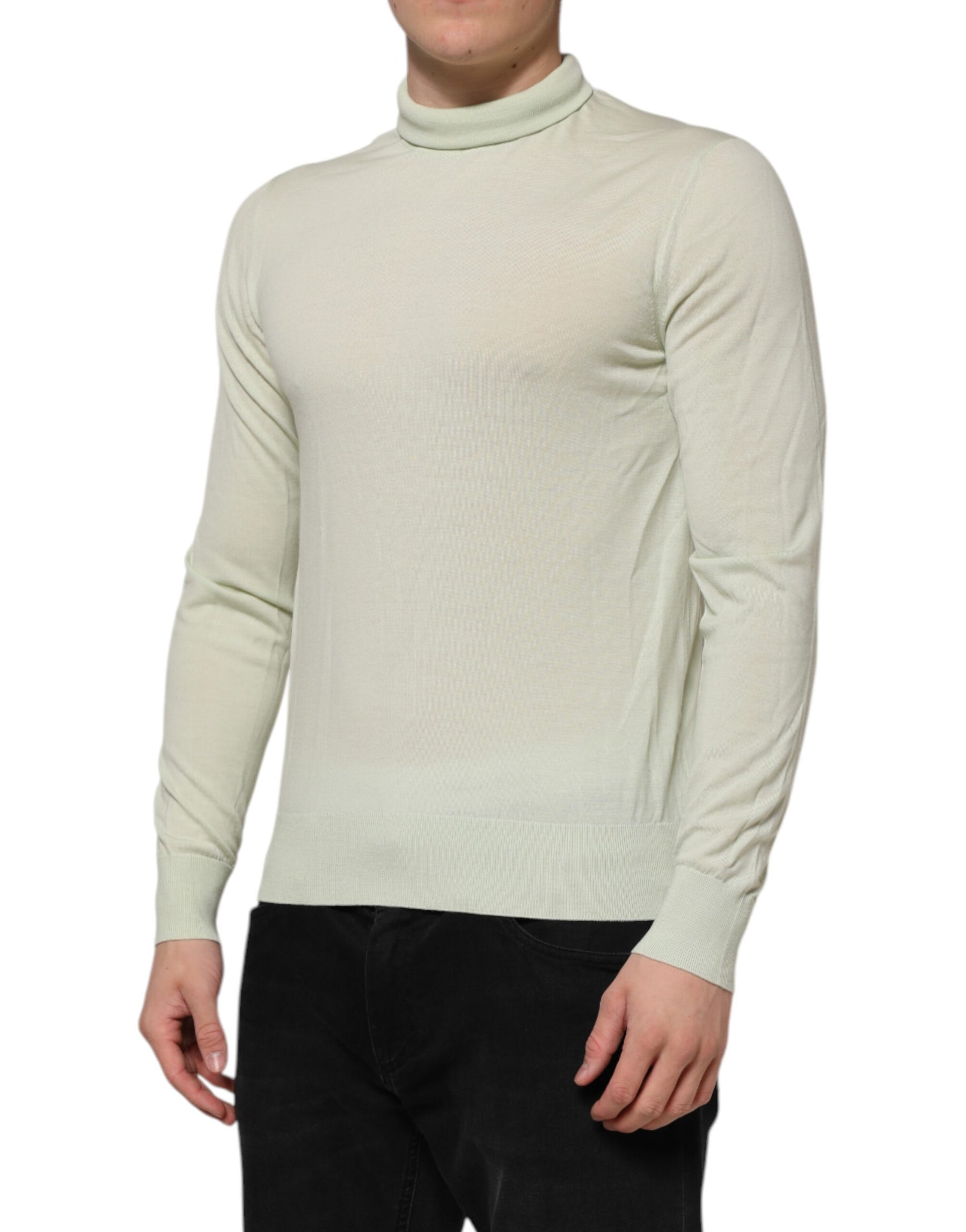 Dolce & Gabbana Mint Green Wool Turtleneck Pullover Sweater | Regal Royce