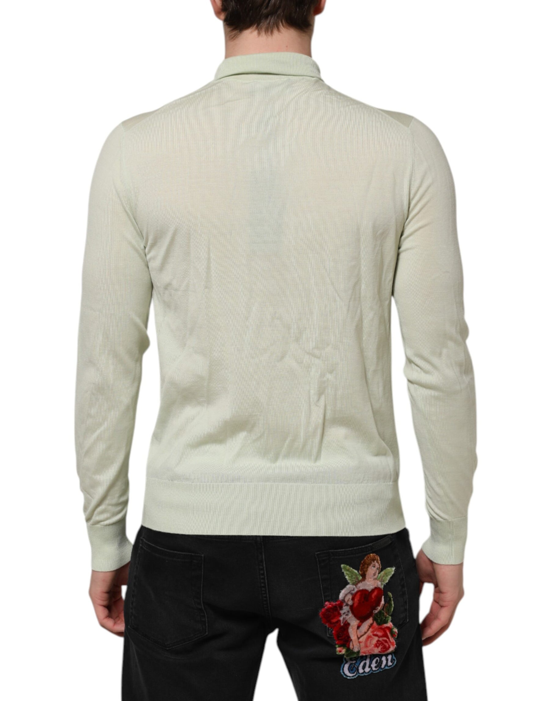 Dolce & Gabbana Mint Green Wool Turtleneck Pullover Sweater | Regal Royce