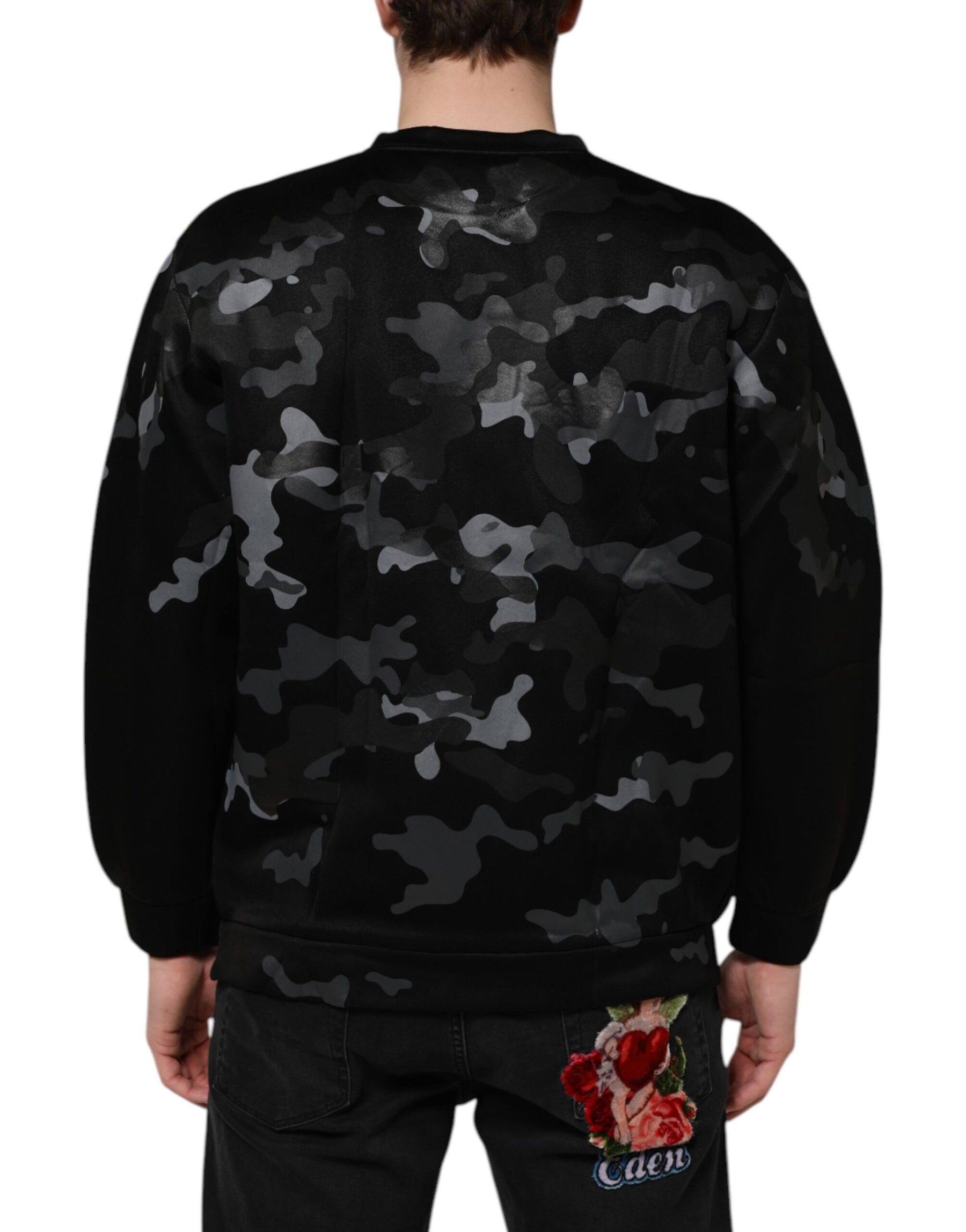 Dolce & Gabbana Black Camouflage Pullover Sweatshirt Sweater | Regal Royce