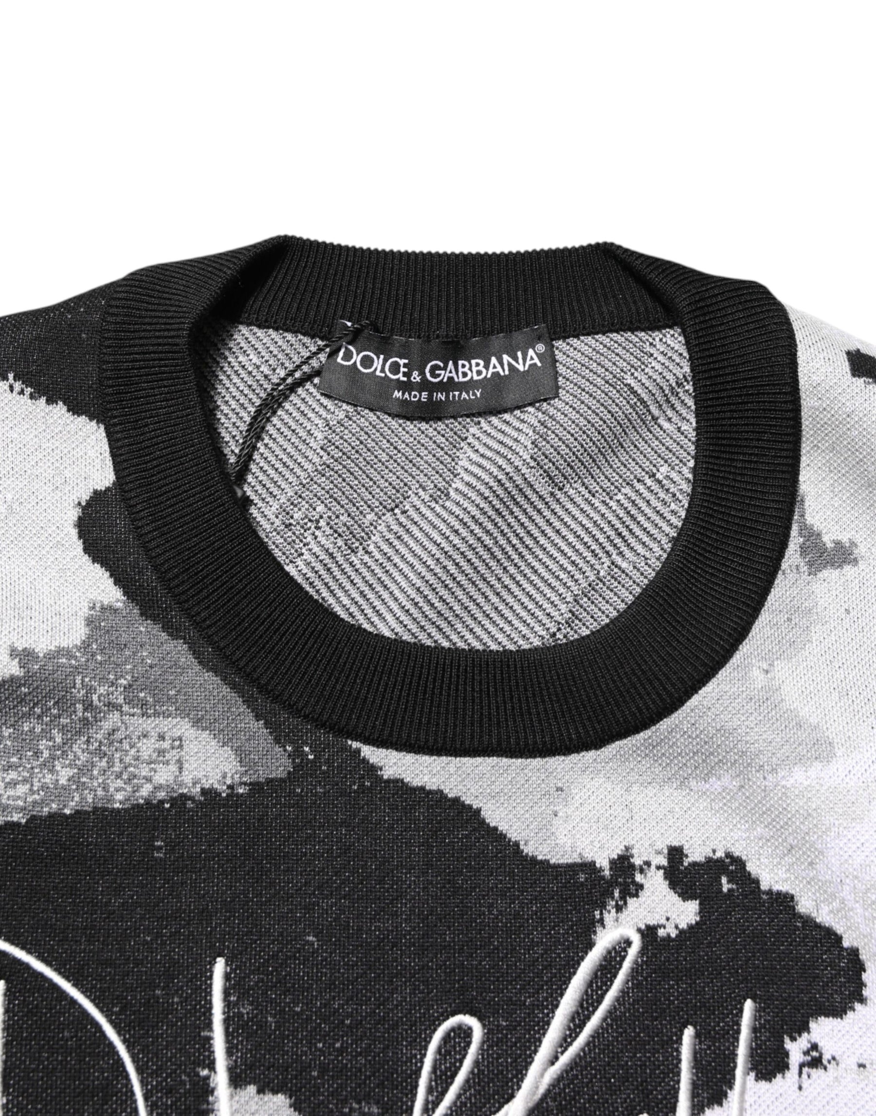 Dolce & Gabbana Multicolor Silk Camouflage Pullover Sweater | Regal Royce