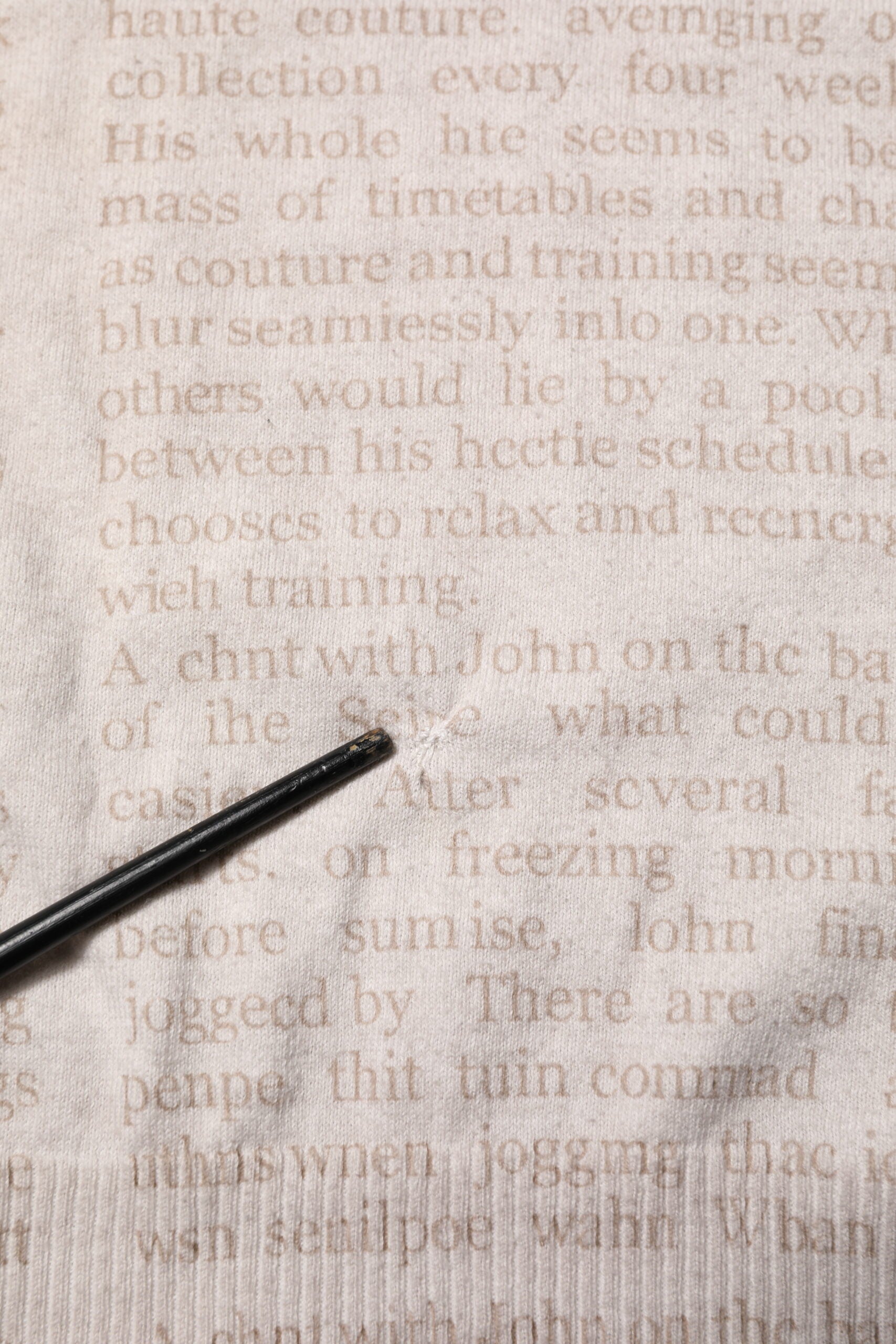 John Galliano Beige Printed Logo Roundneck Long Sleeves Men Sweater