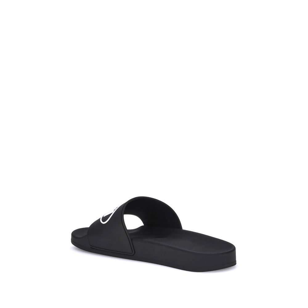 Balenciaga Black Rubber Flat Sandals | Regal Royce