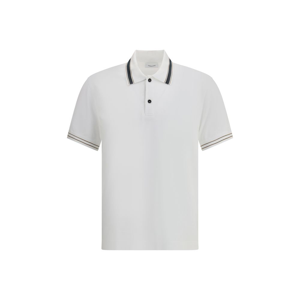 Ferragamo White Cotton Polo Shirt | Regal Royce