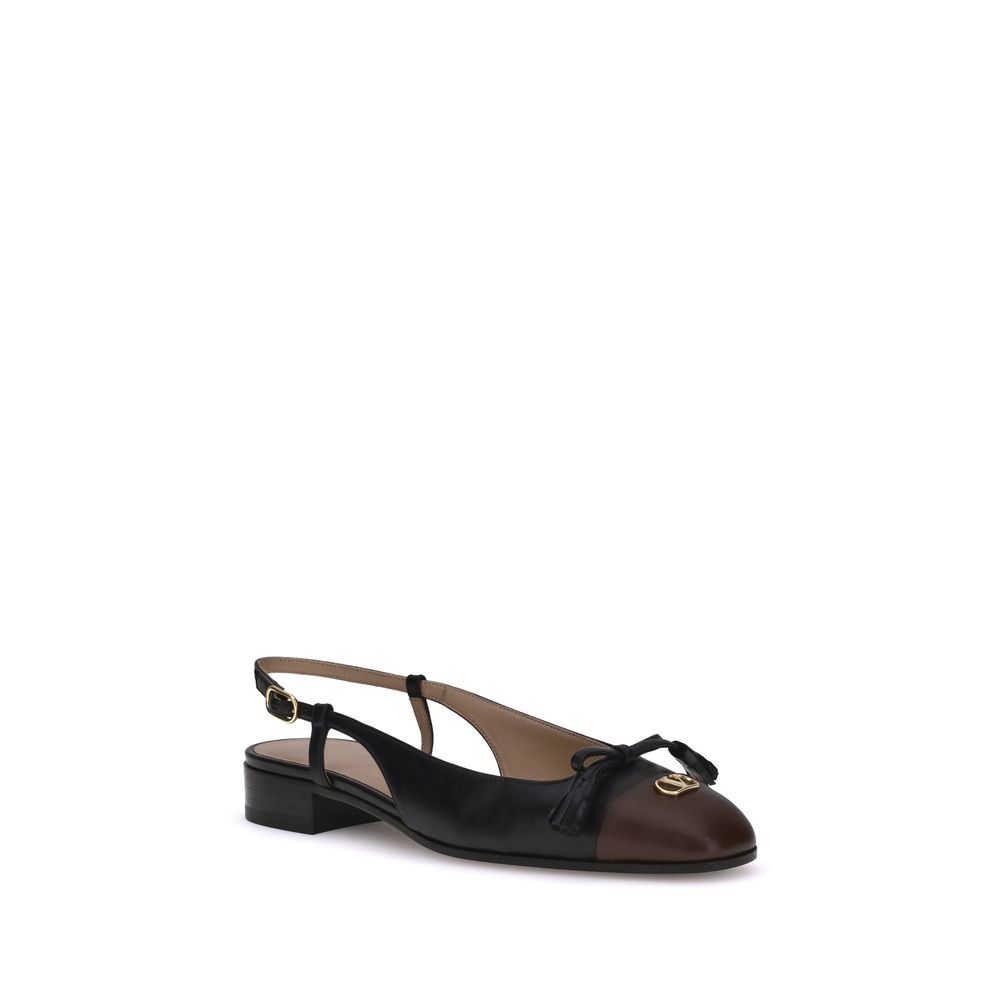 Valentino Garavani Black Goatskin Ballet Flats | Regal Royce