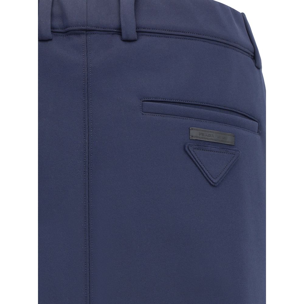 Prada Blue Polyester Casual Pants | Regal Royce