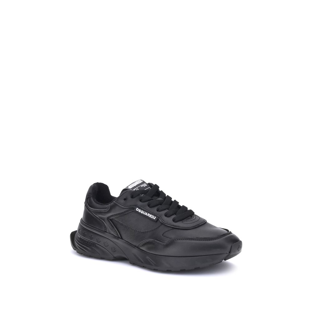 Dsquared² Black Calf Leather Bos Taurus Athletic Sneakers | Regal Royce