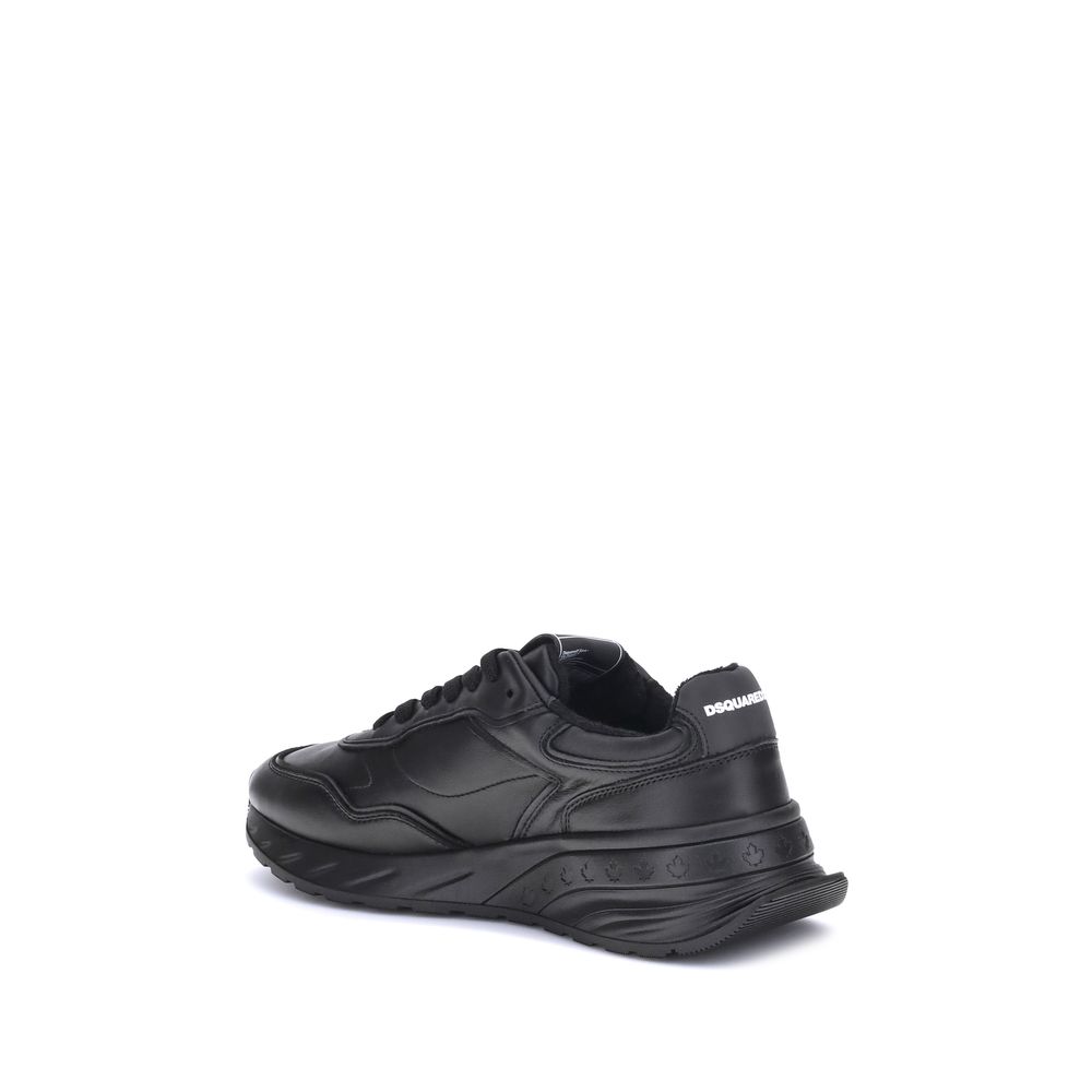 Dsquared² Black Calf Leather Bos Taurus Athletic Sneakers | Regal Royce