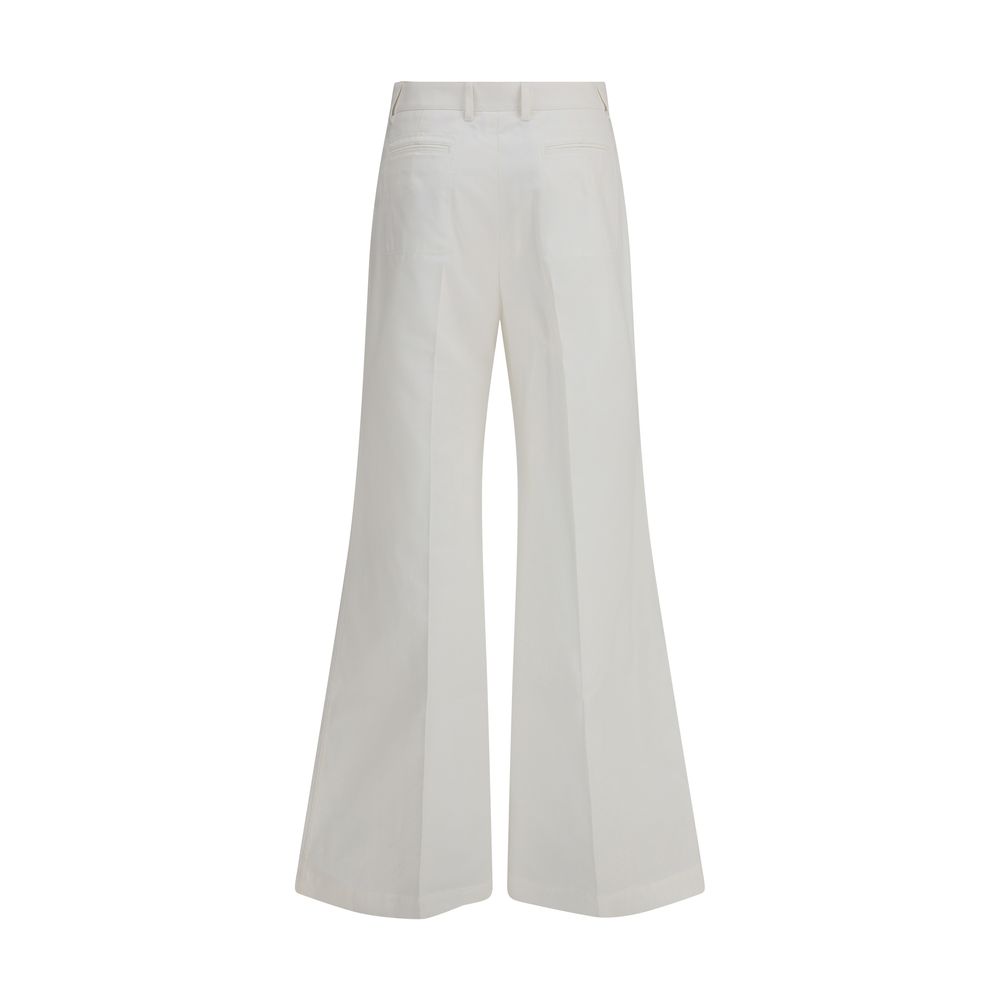Chloé White Cotton Flared Pants | Regal Royce