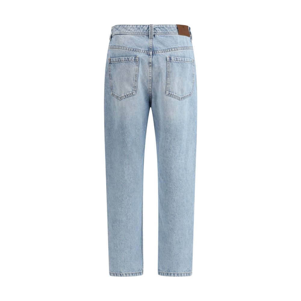 Brunello Cucinelli Light Blue Cotton Straight-Leg Jeans | Regal Royce