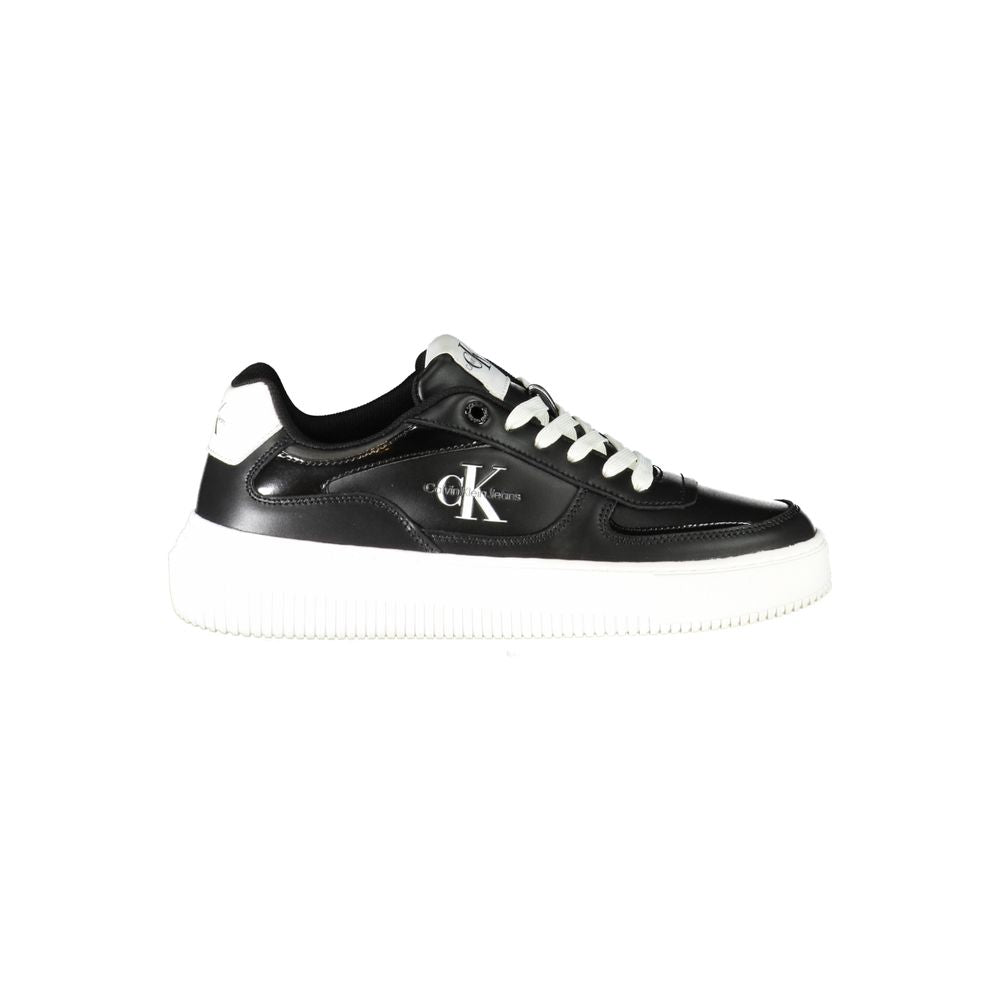 Calvin Klein Black Polyurethane Women Sneaker | Regal Royce