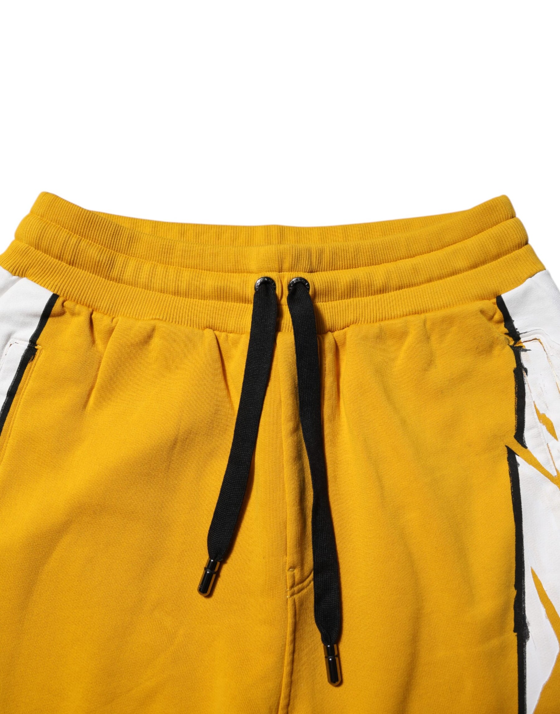 Dolce & Gabbana Yellow Cotton Printed Sweatpants Jogger Pants | Regal Royce