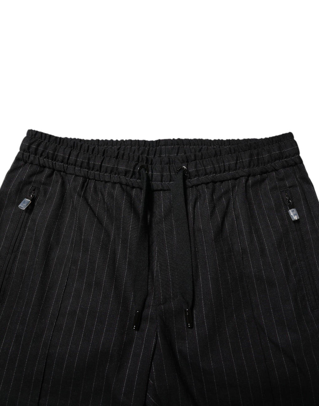 Dolce & Gabbana Black Striped Wool Men Jogger Pants