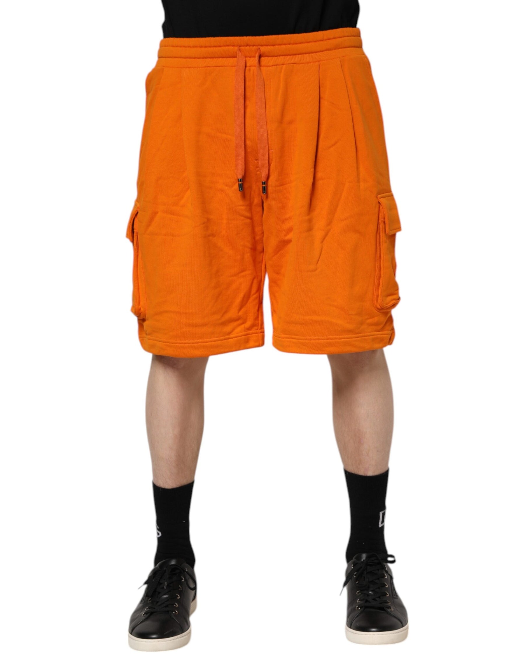 Dolce & Gabbana Orange Cotton Men Casual Cargo Bermuda Shorts | Regal Royce
