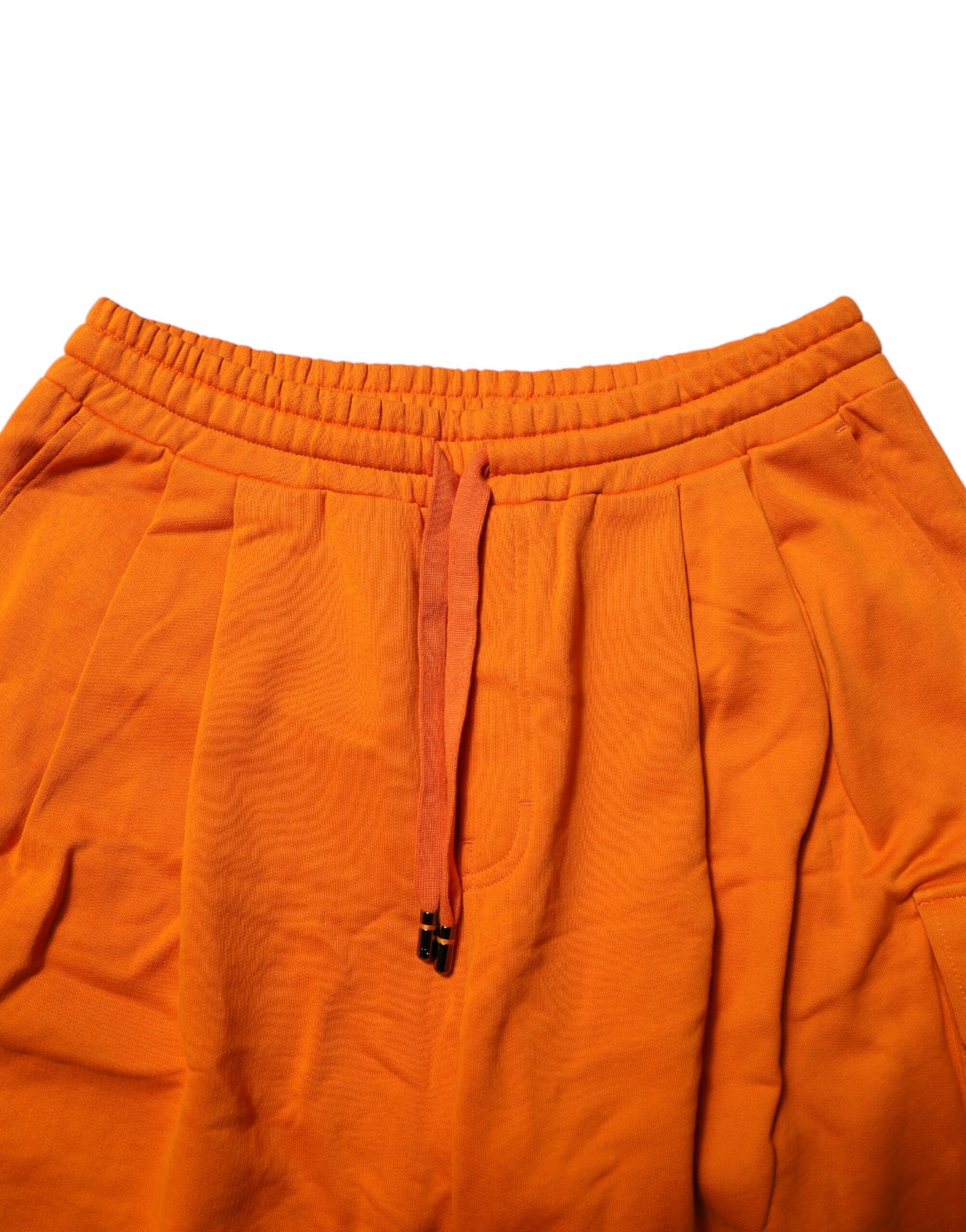 Dolce & Gabbana Orange Cotton Men Casual Cargo Bermuda Shorts | Regal Royce