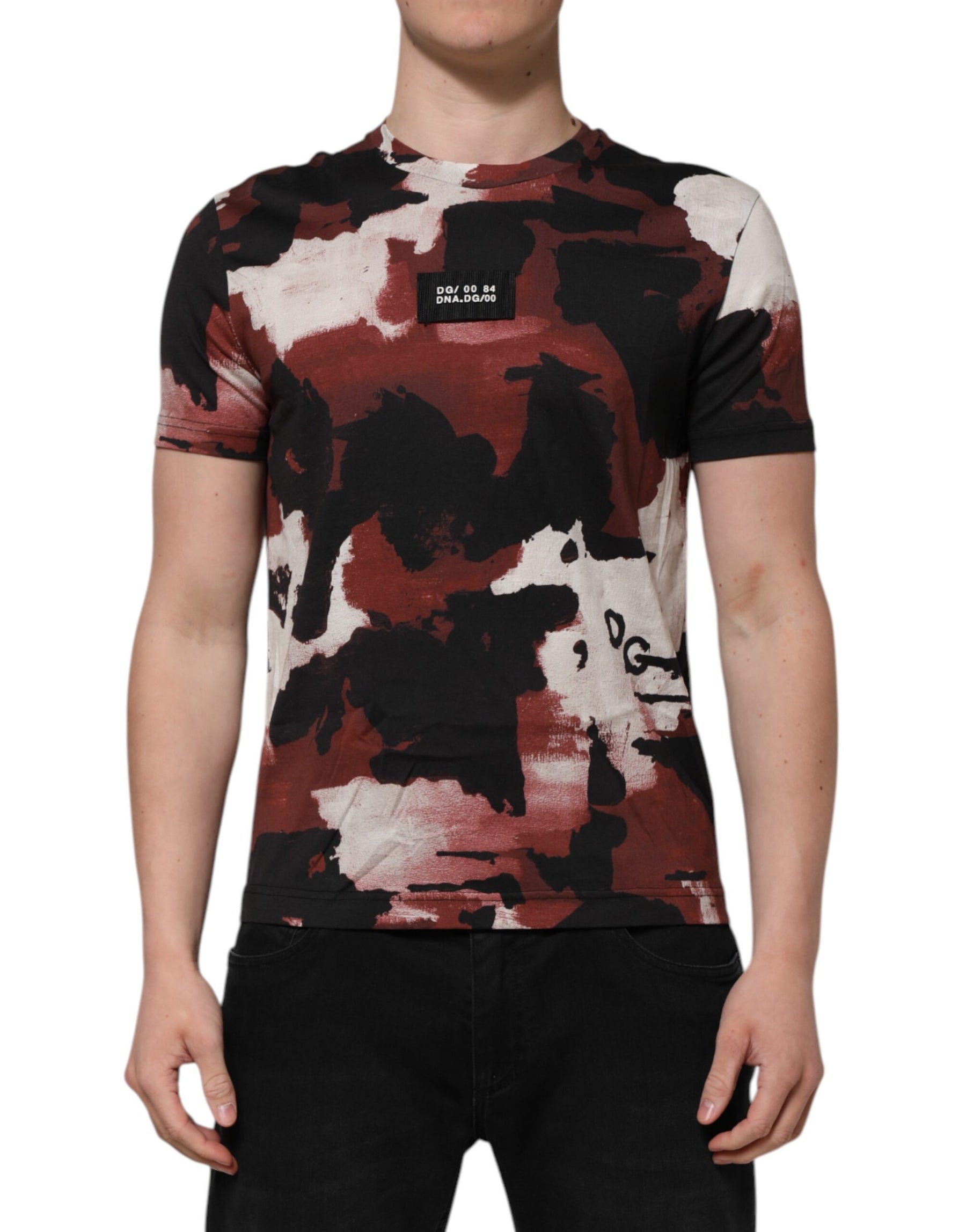 Dolce & Gabbana Multicolor Camouflage Men Crew Neck T-shirt | Regal Royce