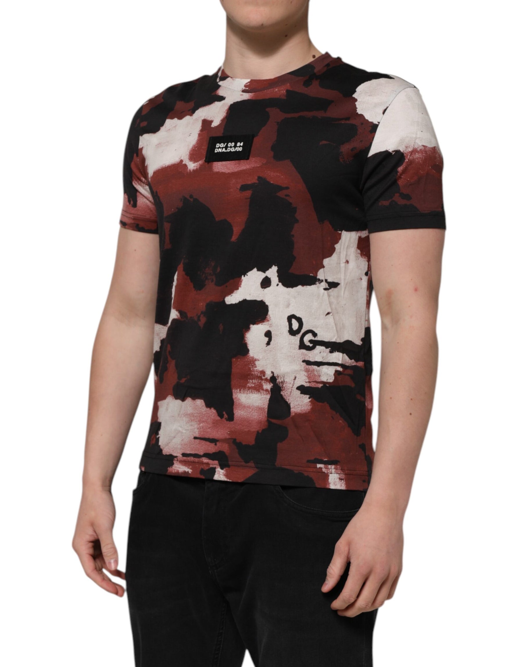 Dolce & Gabbana Multicolor Camouflage Men Crew Neck T-shirt | Regal Royce