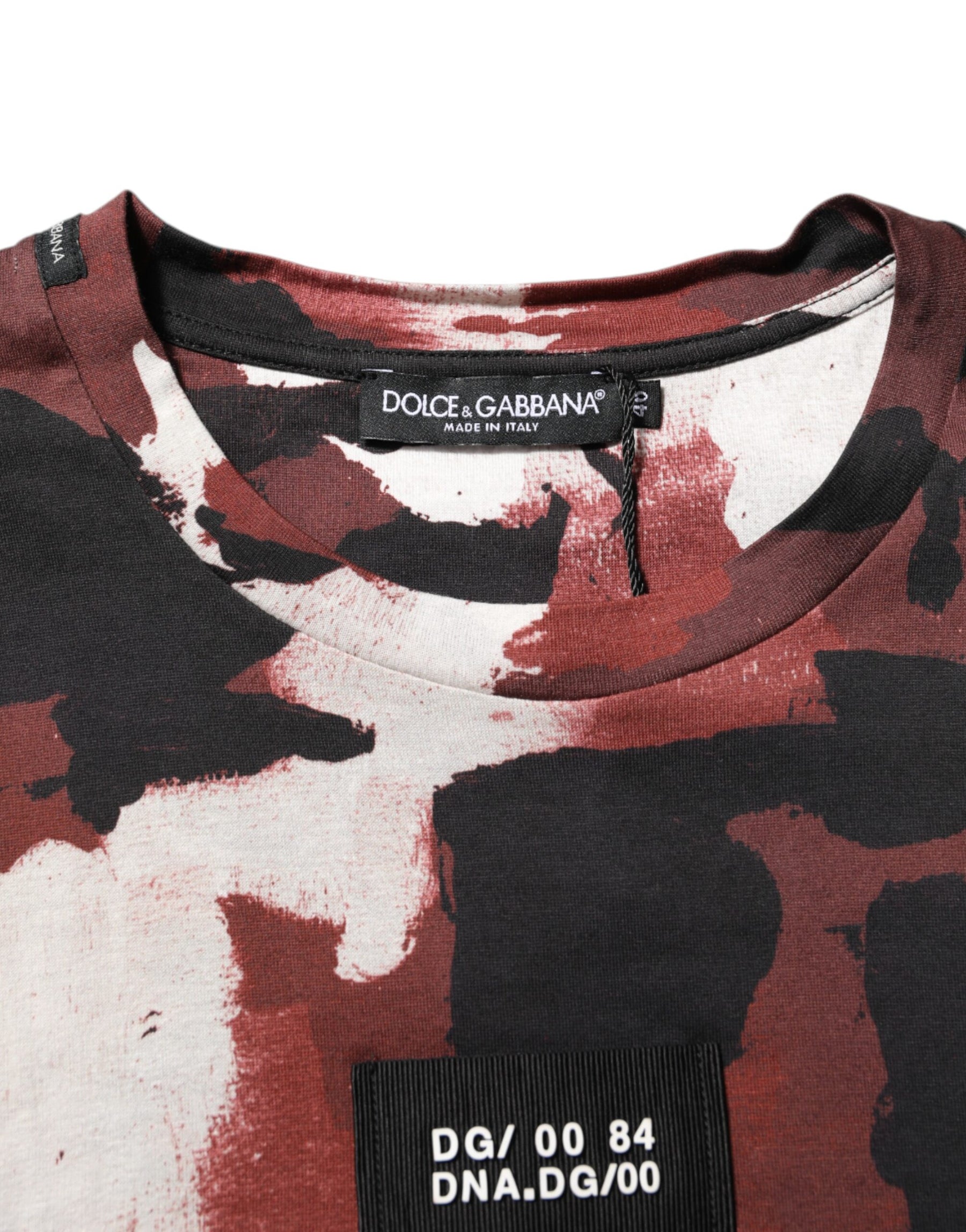Dolce & Gabbana Multicolor Camouflage Men Crew Neck T-shirt | Regal Royce