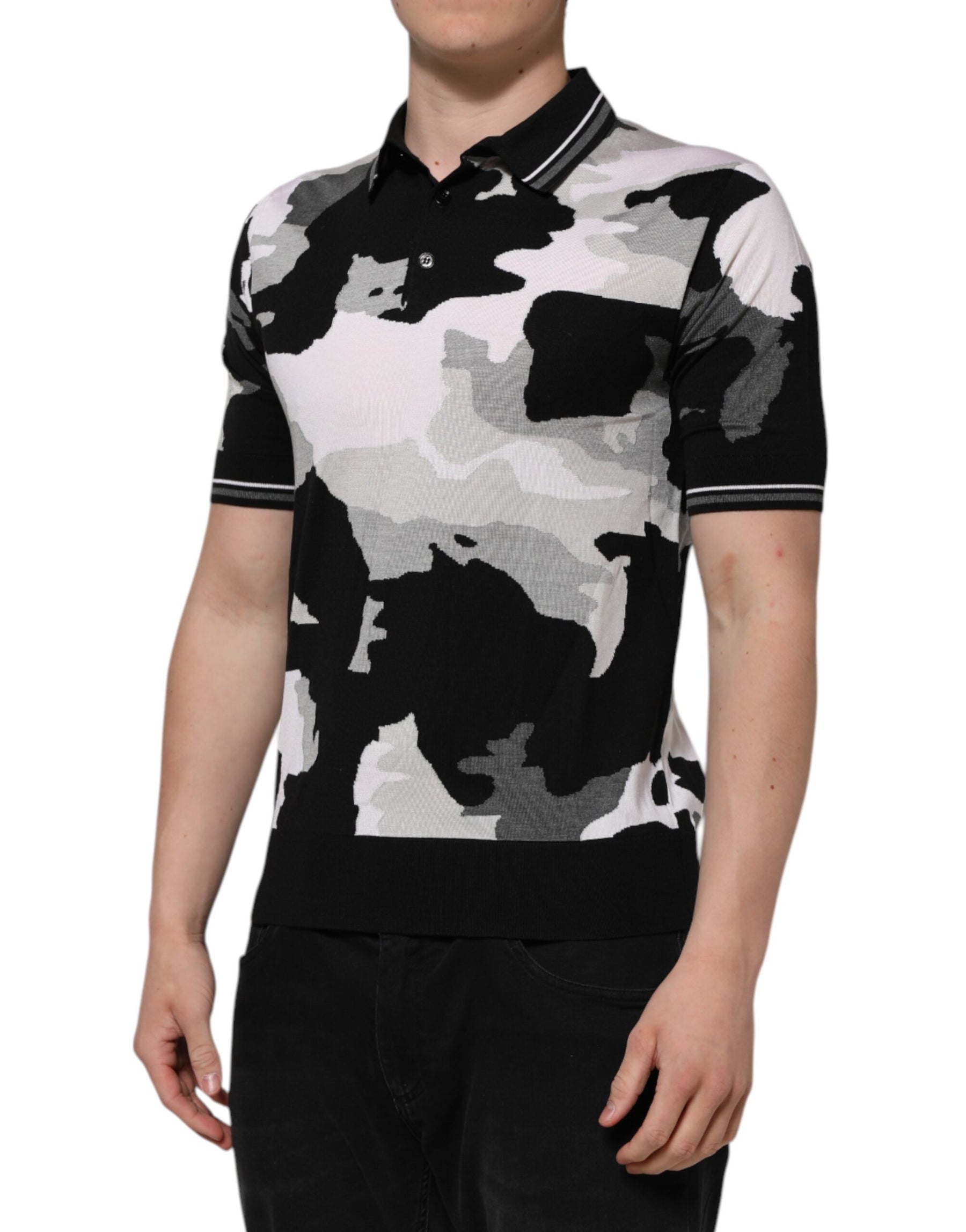 Dolce & Gabbana Multicolor Camouflage Collared Polo T-shirt | Regal Royce