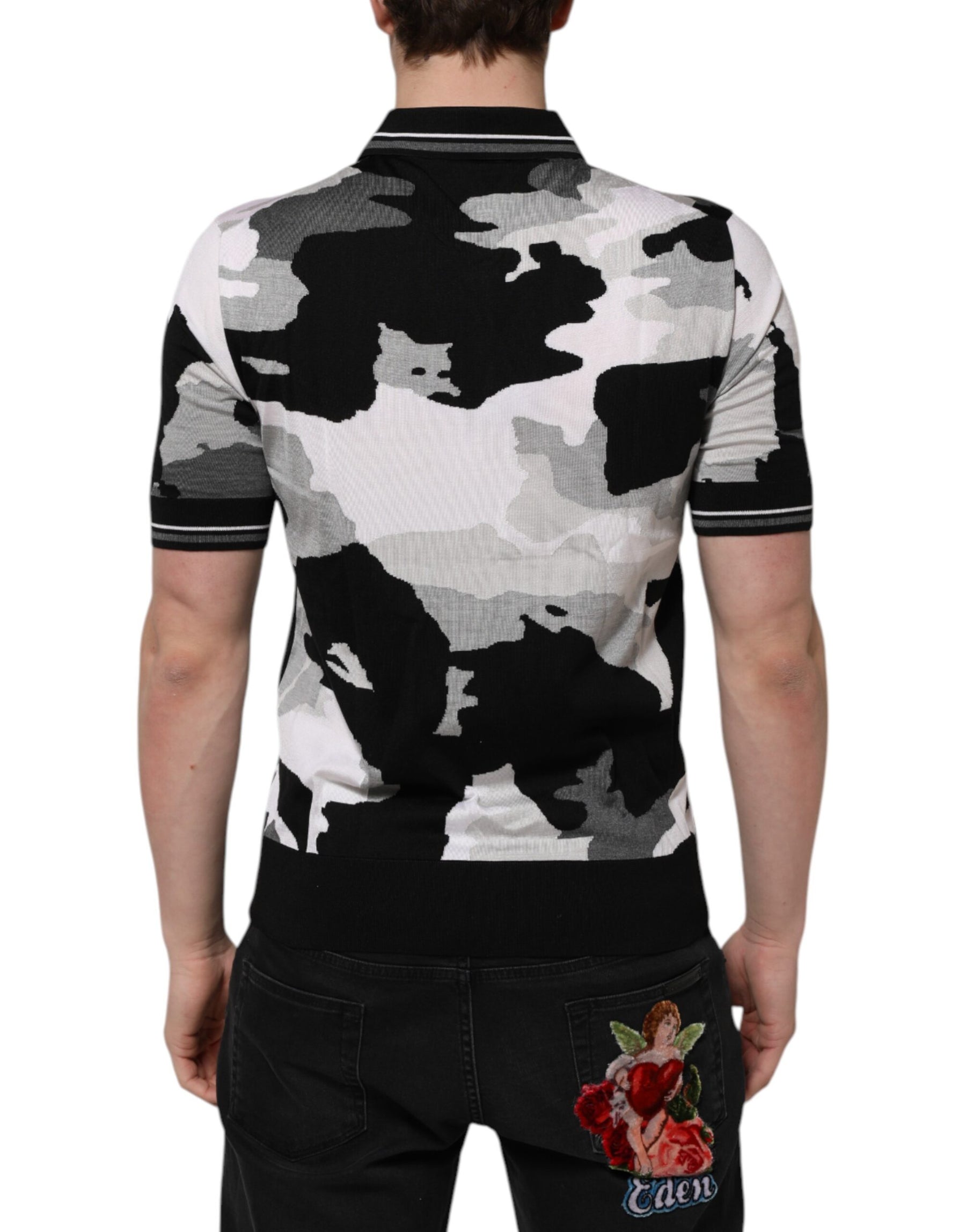 Dolce & Gabbana Multicolor Camouflage Collared Polo T-shirt | Regal Royce