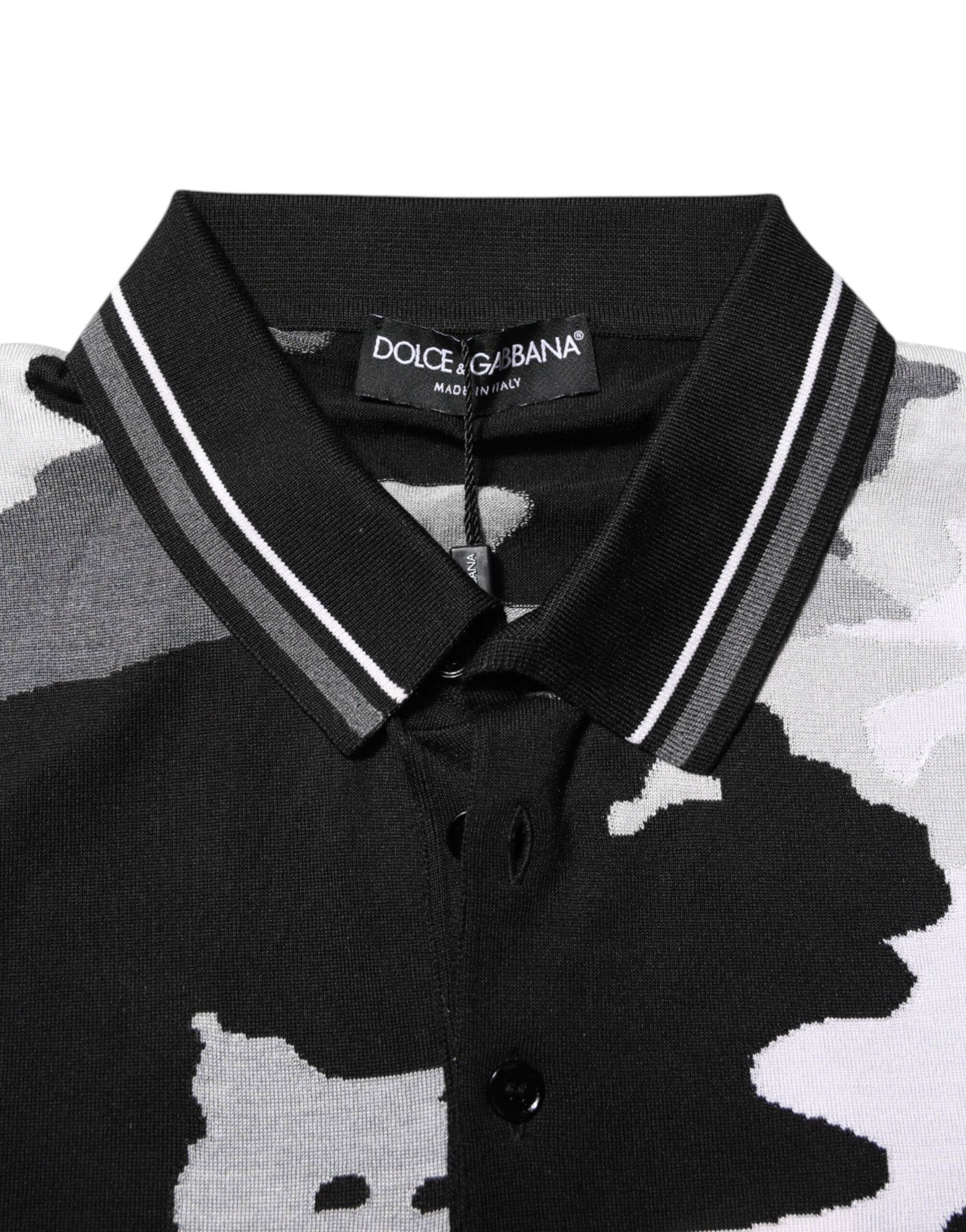 Dolce & Gabbana Multicolor Camouflage Collared Polo T-shirt | Regal Royce