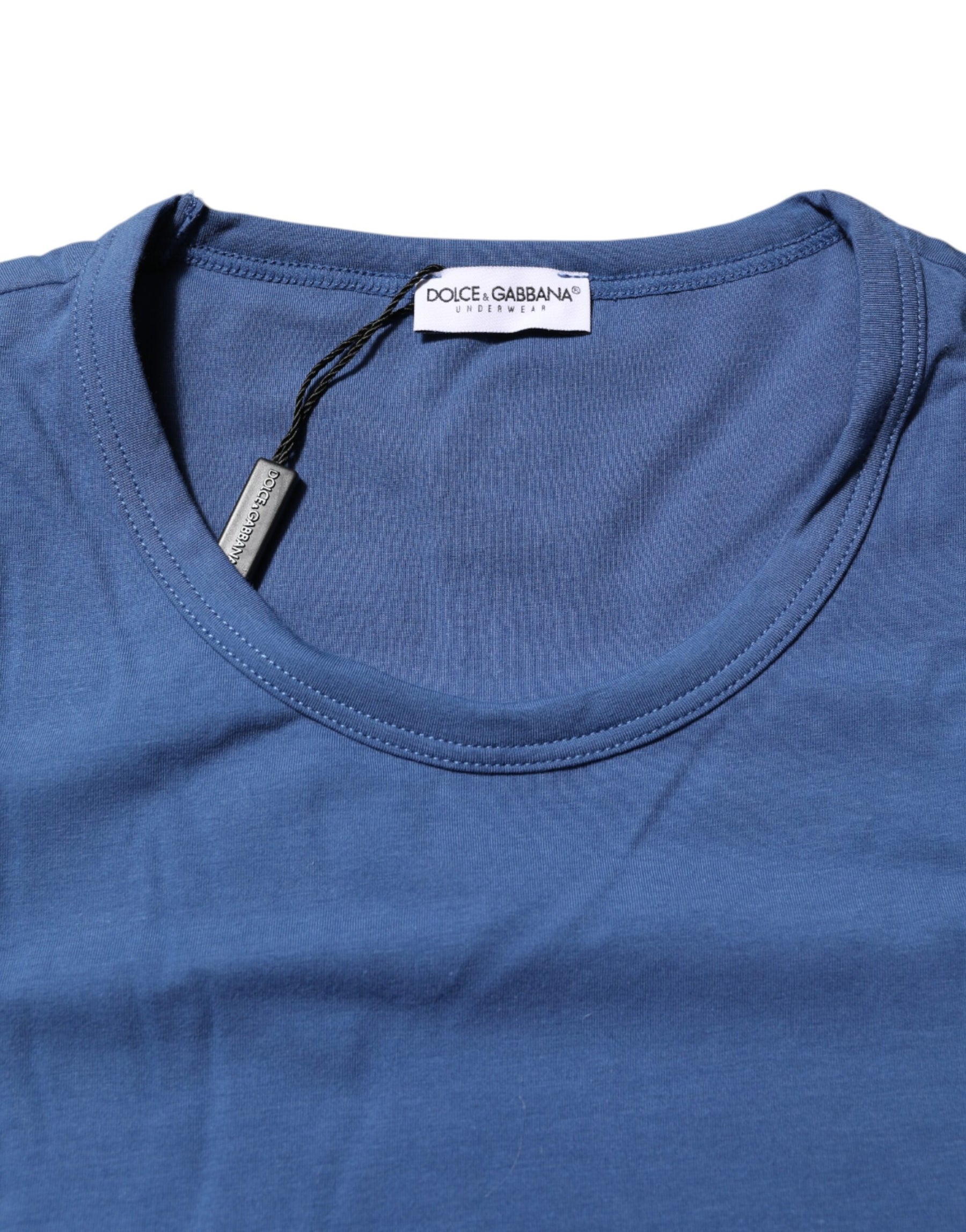 Dolce & Gabbana Blue Cotton Men Round Neck Underwear T-shirt | Regal Royce